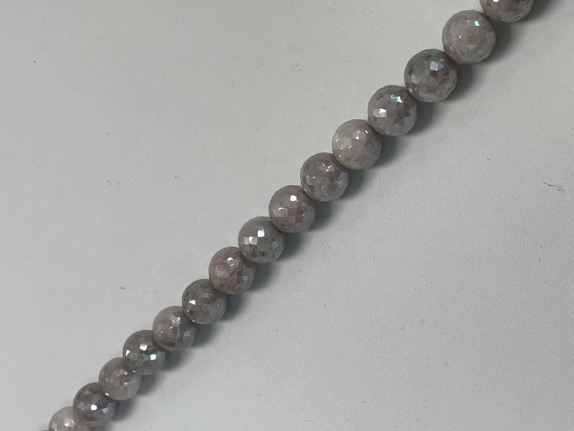 Peach Coated Moonstone Round Faceted
