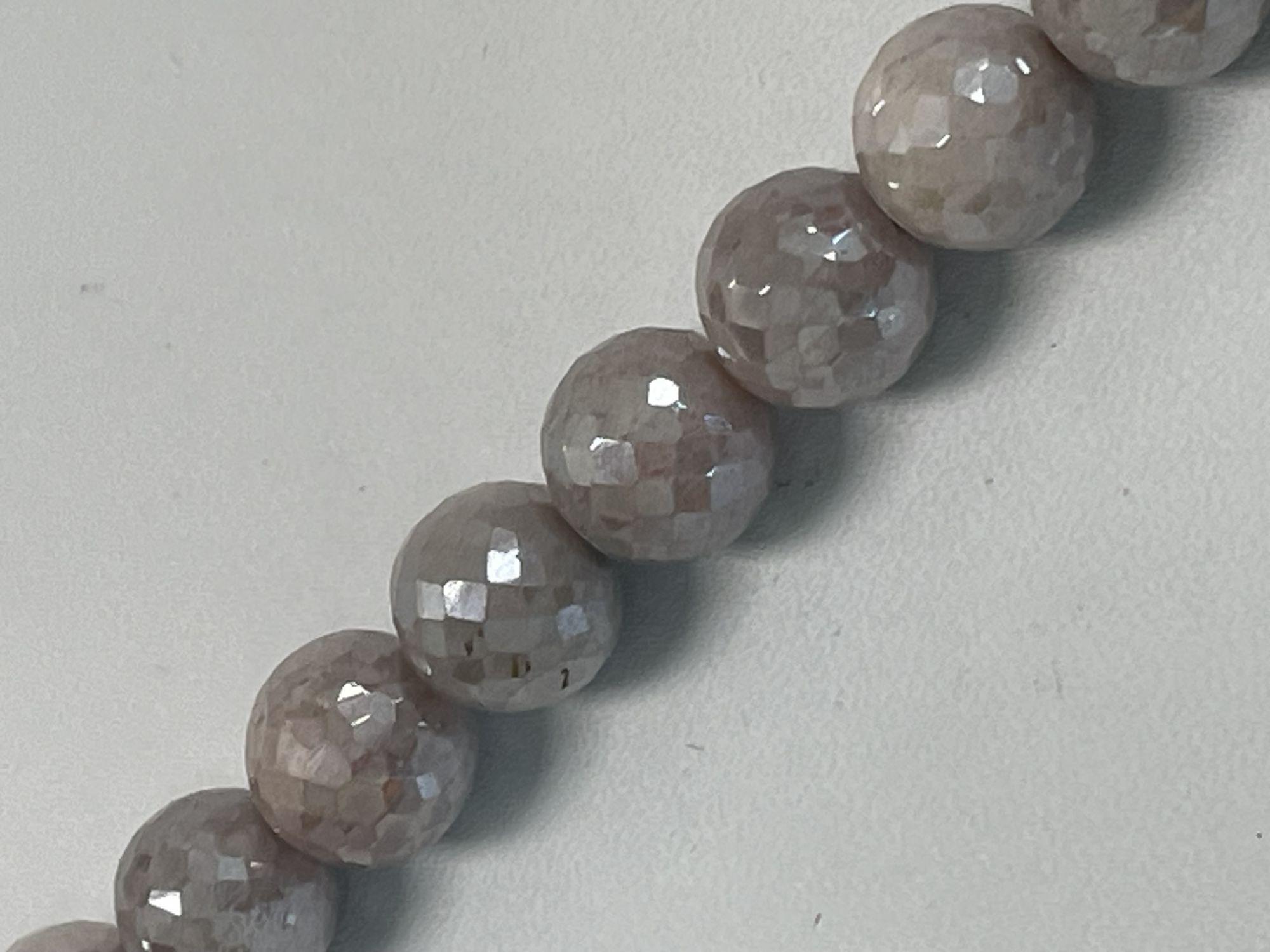 Peach Coated Moonstone Round Faceted