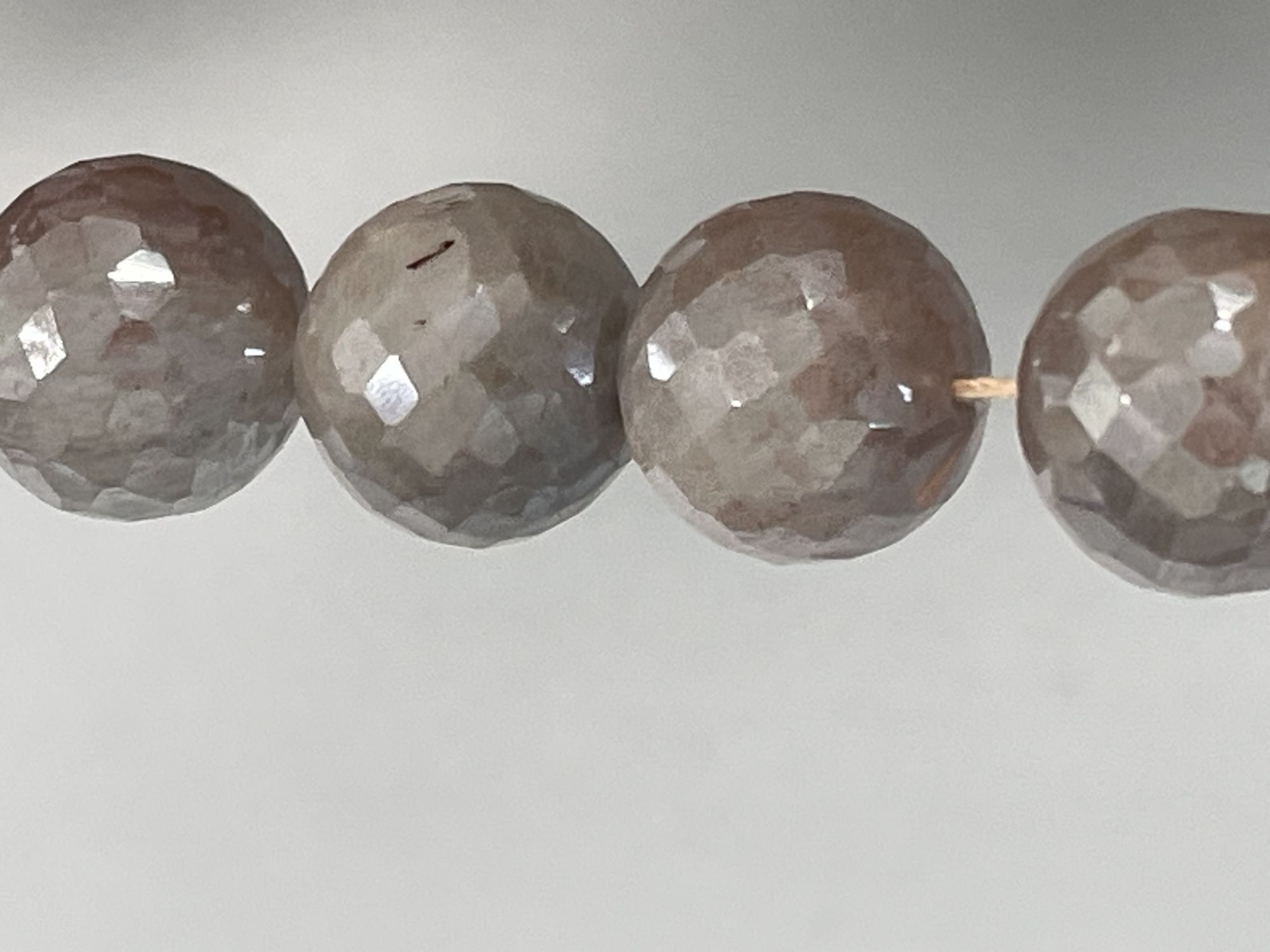 Peach Coated Moonstone Round Faceted