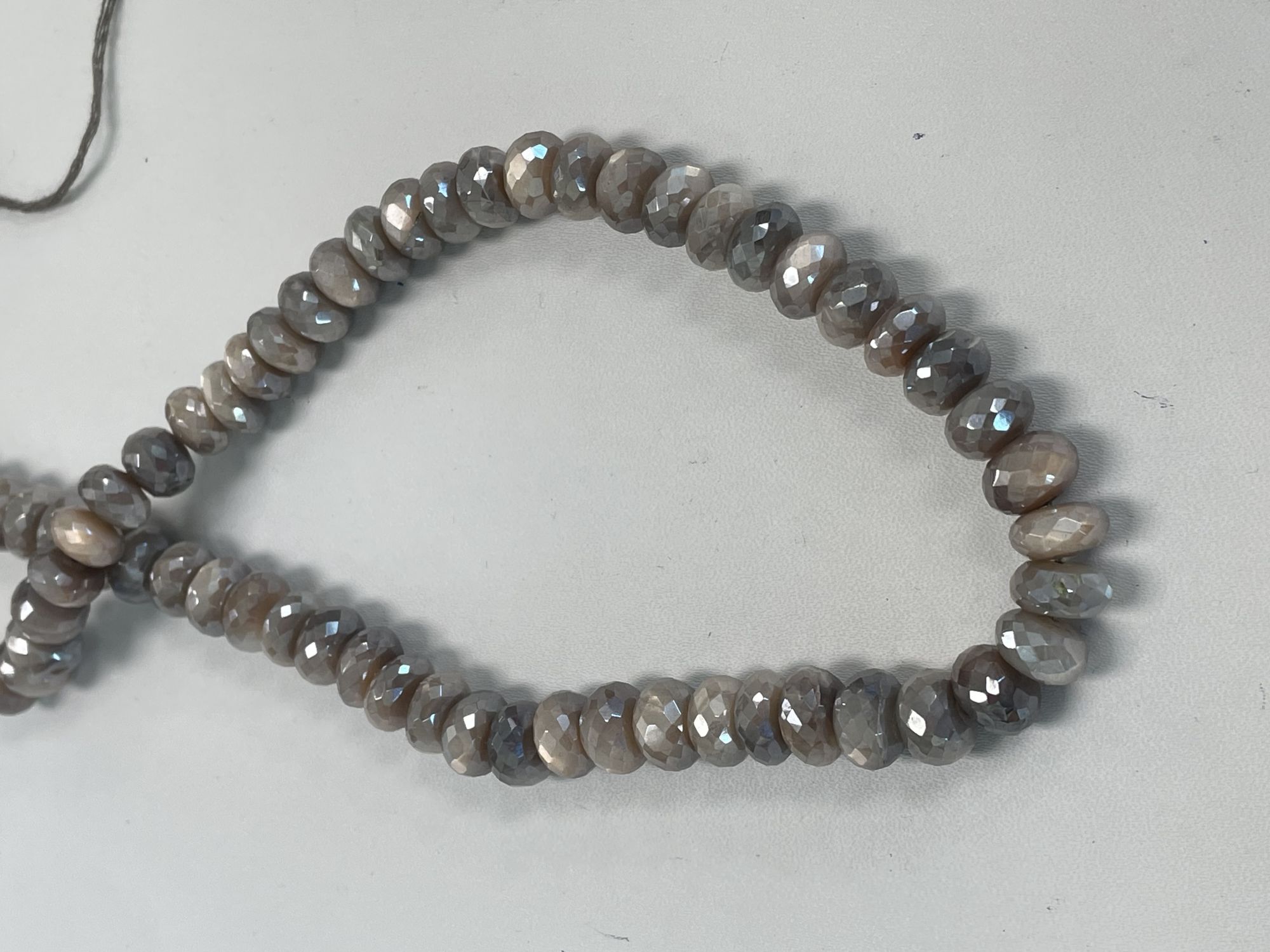 Coated Chocolate Moonstone Rondelle Faceted