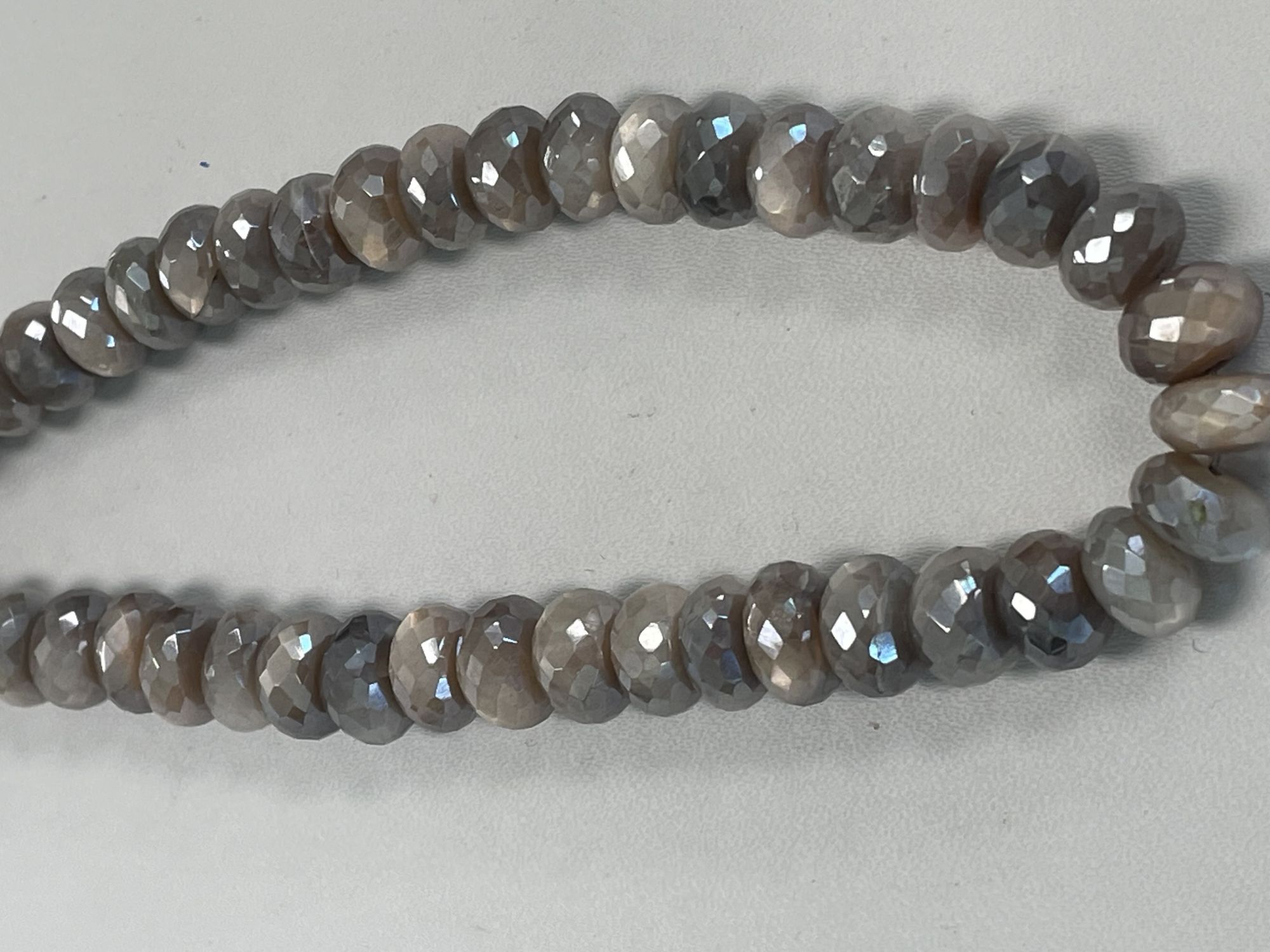 Coated Chocolate Moonstone Rondelle Faceted
