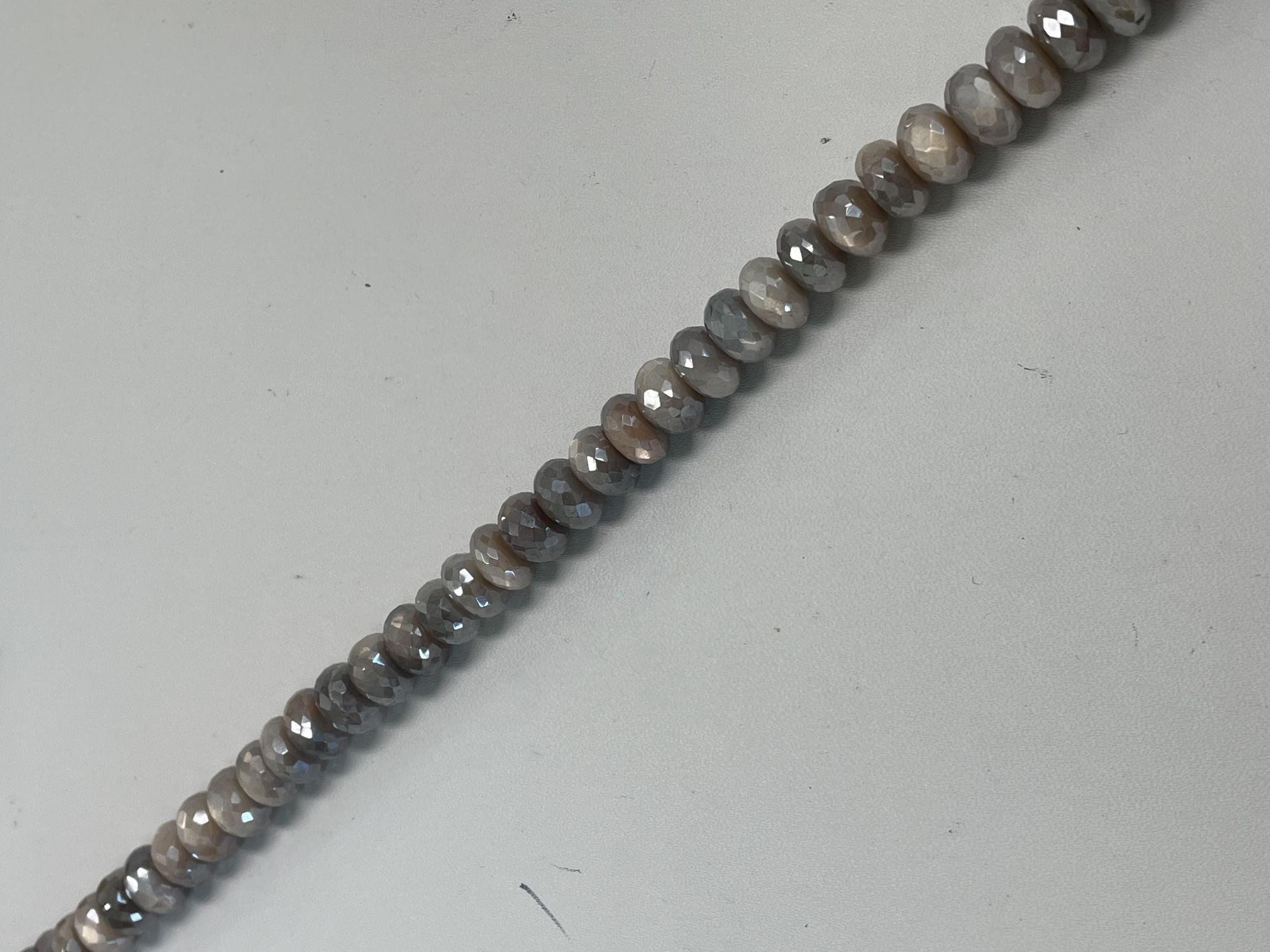 Coated Chocolate Moonstone Rondelle Faceted