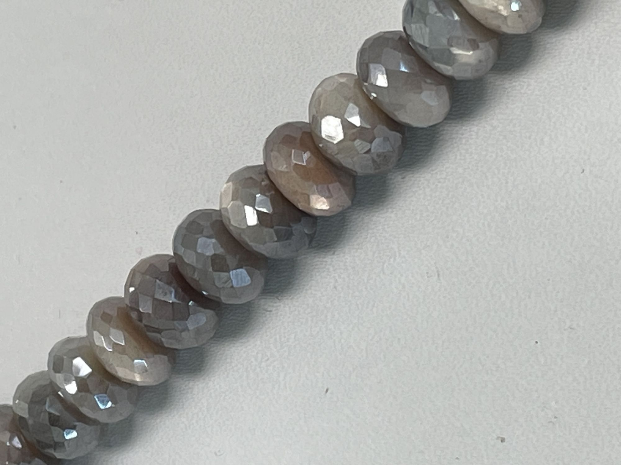 Coated Chocolate Moonstone Rondelle Faceted