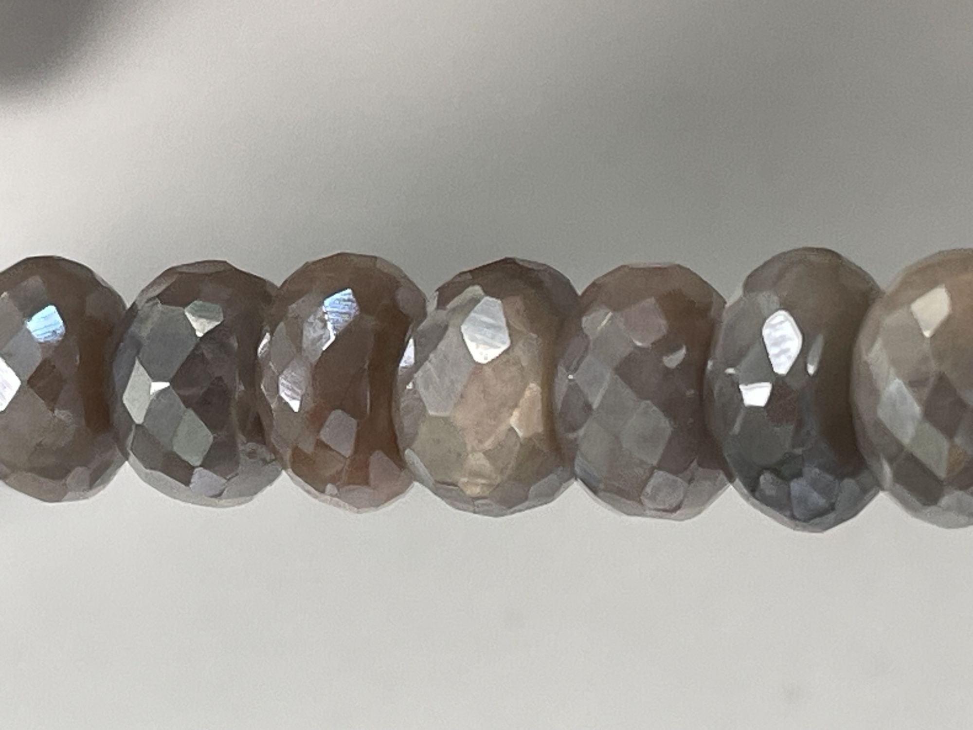 Coated Chocolate Moonstone Rondelle Faceted