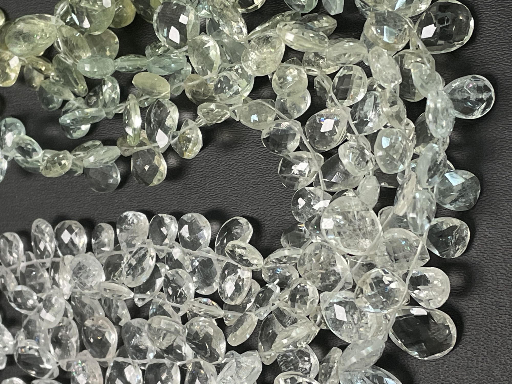 Shaded Green Aquamarine Pear Faceted