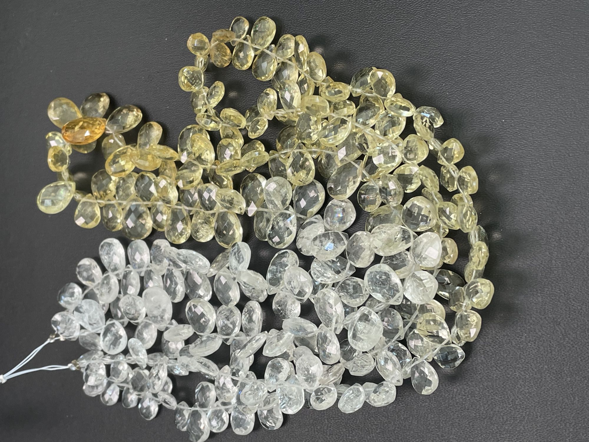 Shaded Yellow Aquamarine Pear Faceted