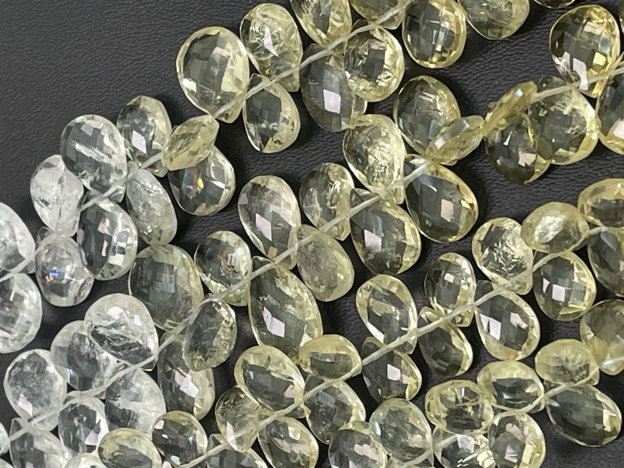 Shaded Yellow Aquamarine Pear Faceted