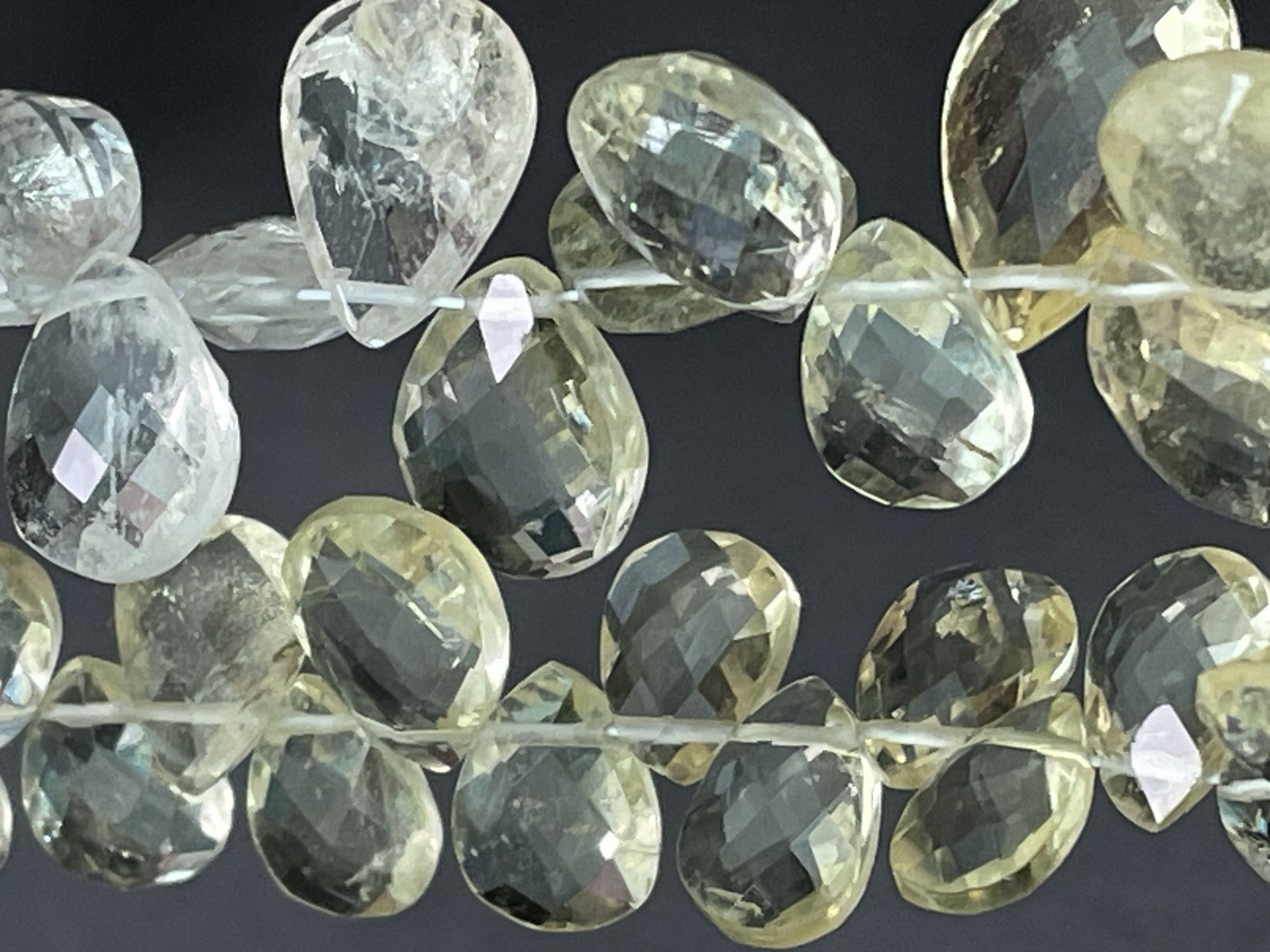 Shaded Yellow Aquamarine Pear Faceted