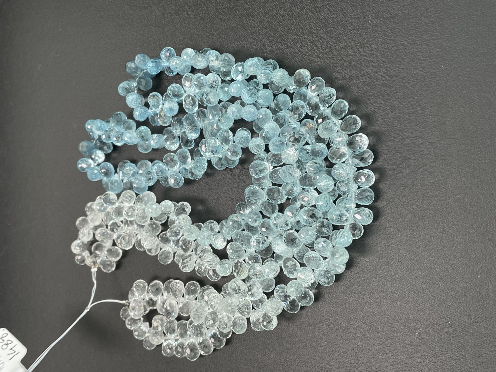 Shaded Blue Aquamarine Drop Faceted