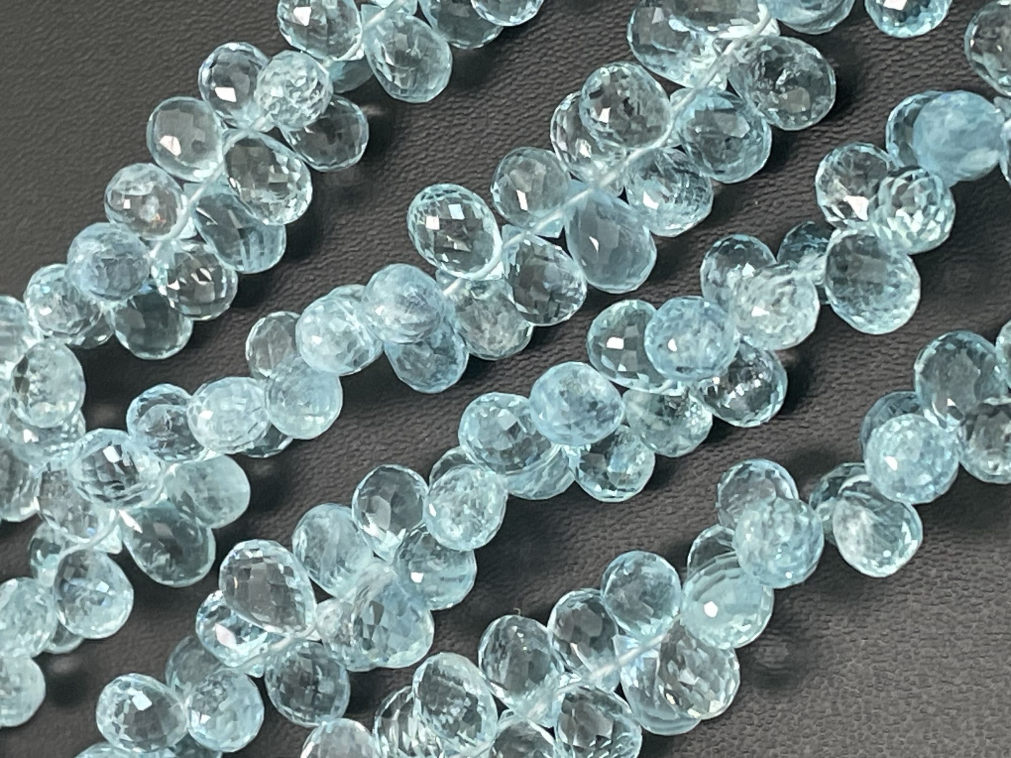 Shaded Blue Aquamarine Drop Faceted