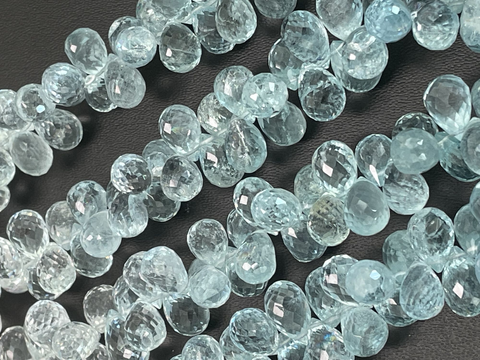 Shaded Blue Aquamarine Drop Faceted