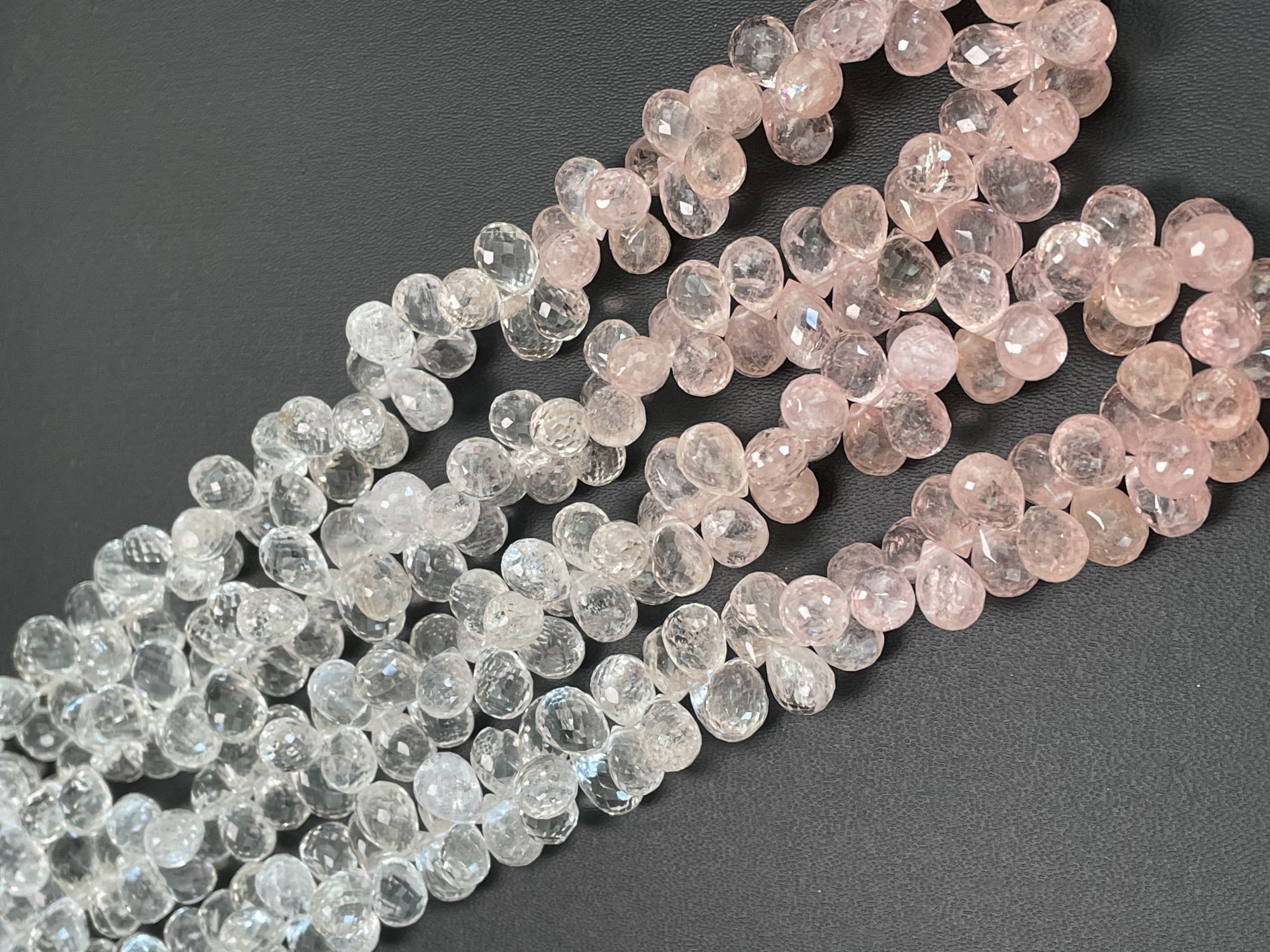 Shaded Pink Morganite Drop Faceted