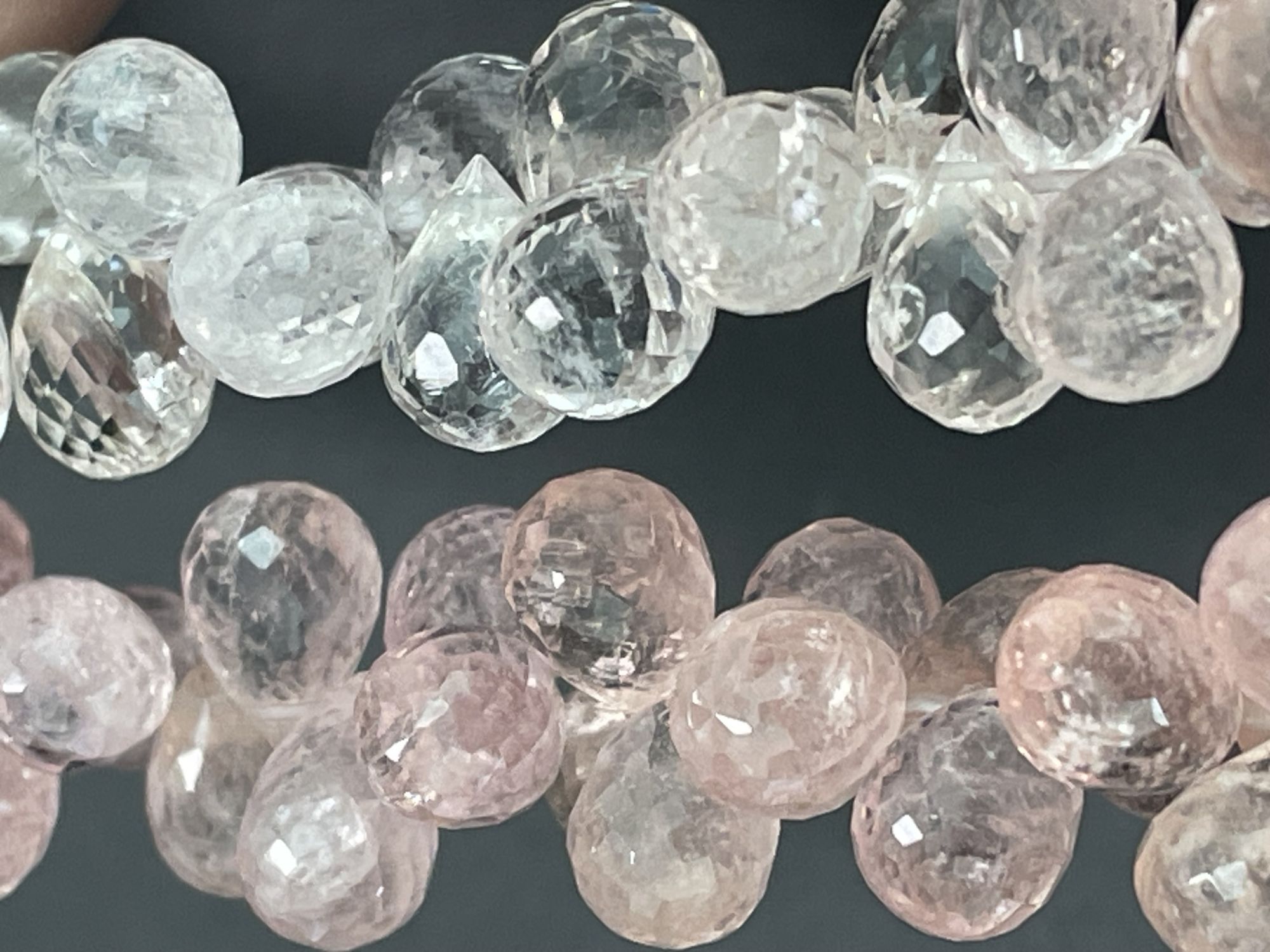 Shaded Pink Morganite Drop Faceted