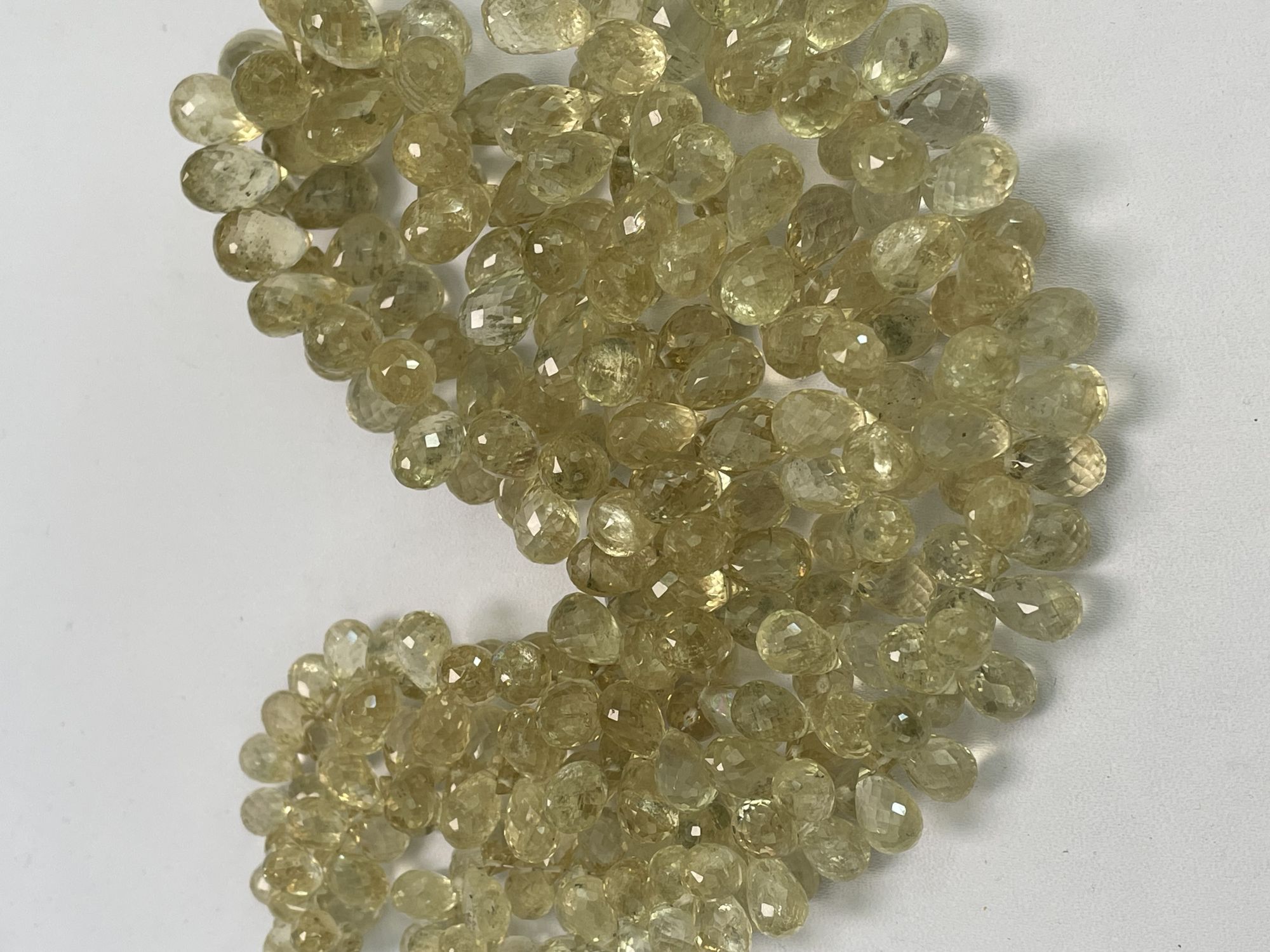 Yellow Aquamarine Drop Faceted