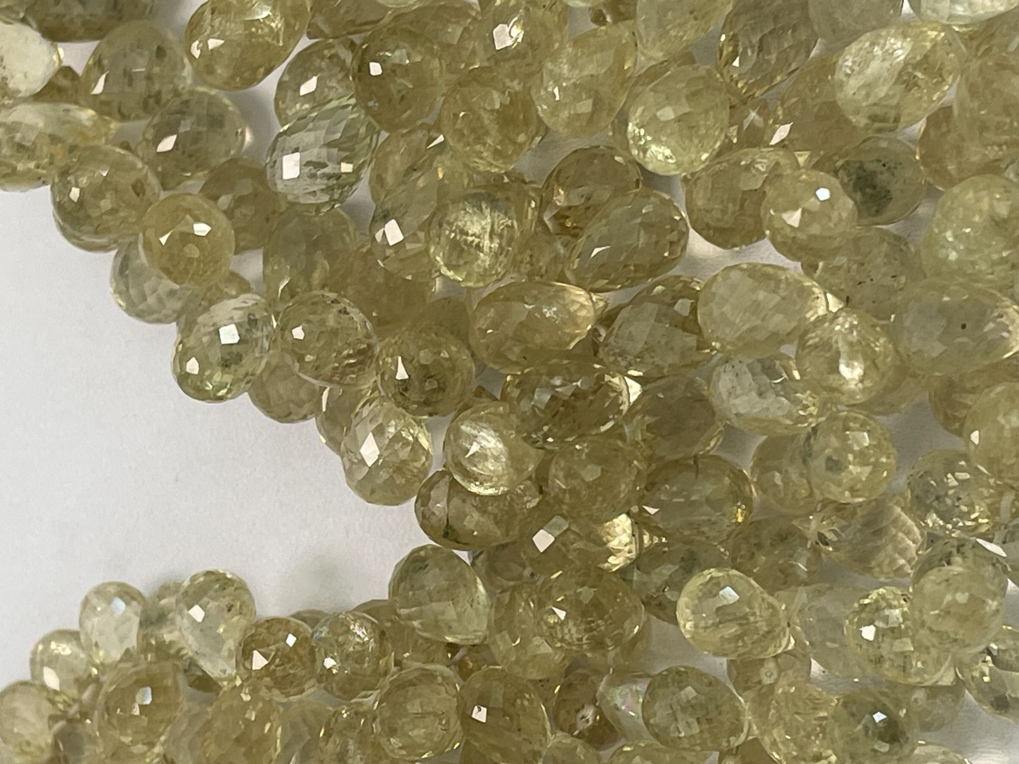 Yellow Aquamarine Drop Faceted