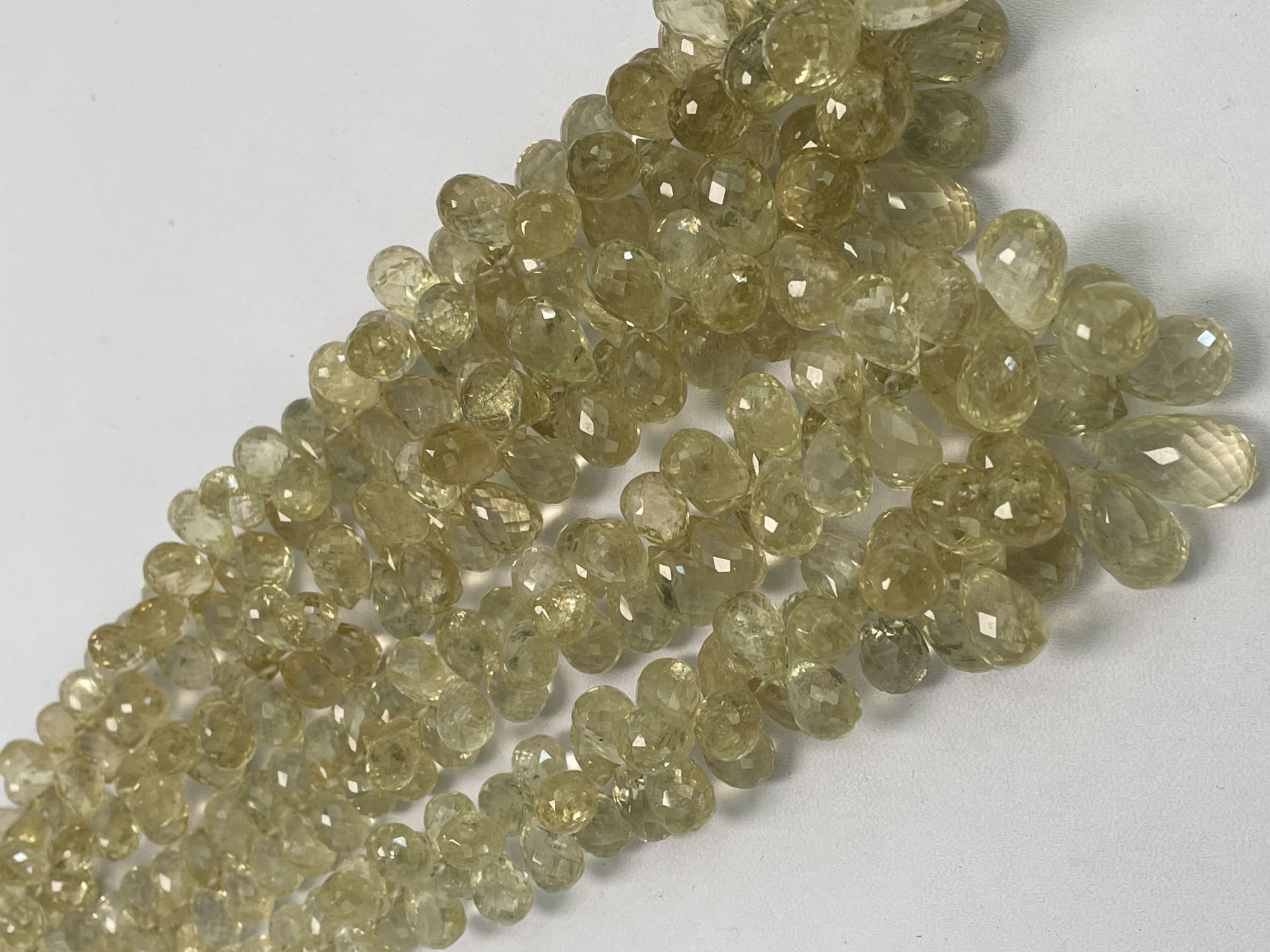 Yellow Aquamarine Drop Faceted