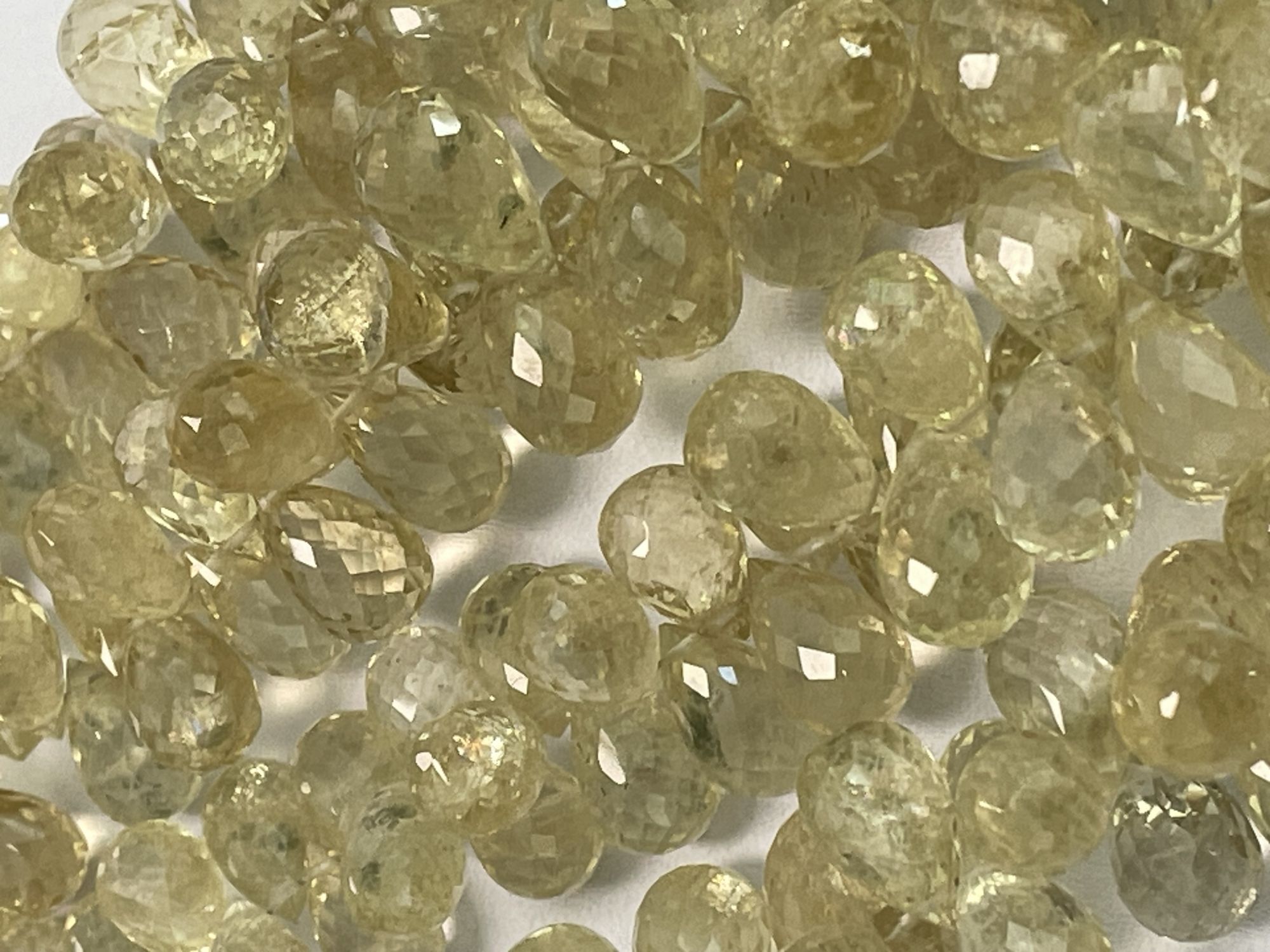 Yellow Aquamarine Drop Faceted