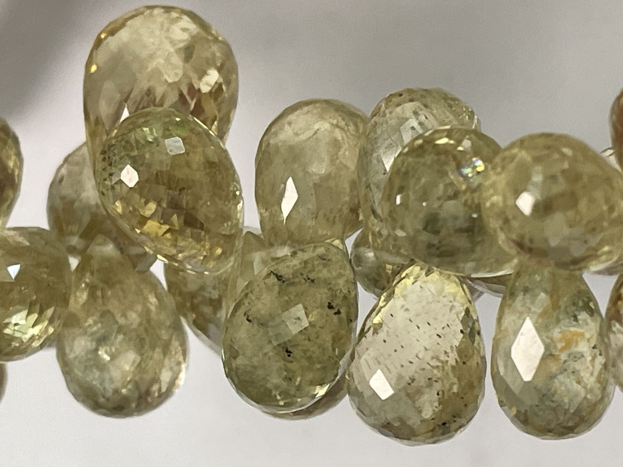Yellow Aquamarine Drop Faceted