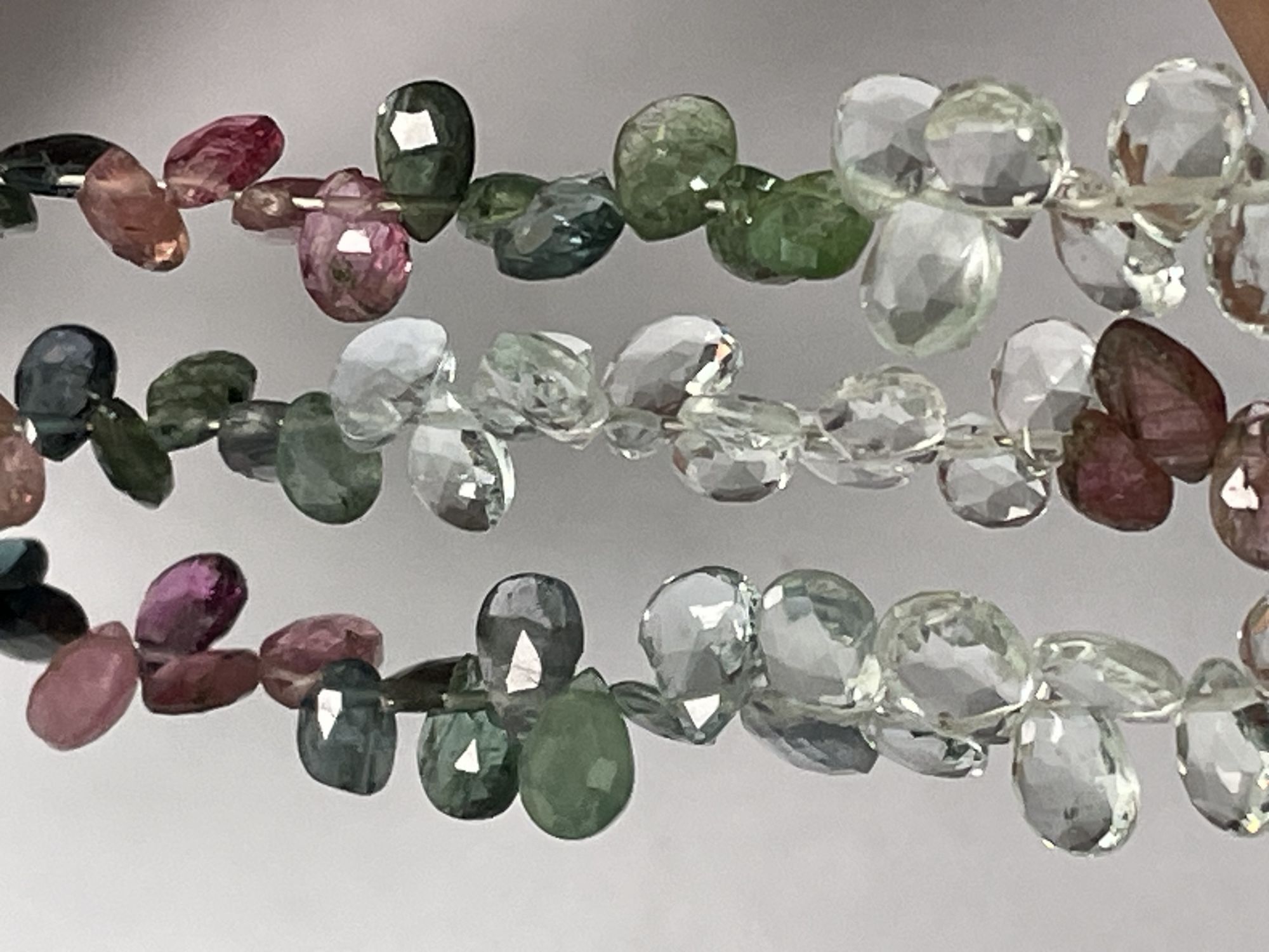 Multi Tourmaline Pear Faceted