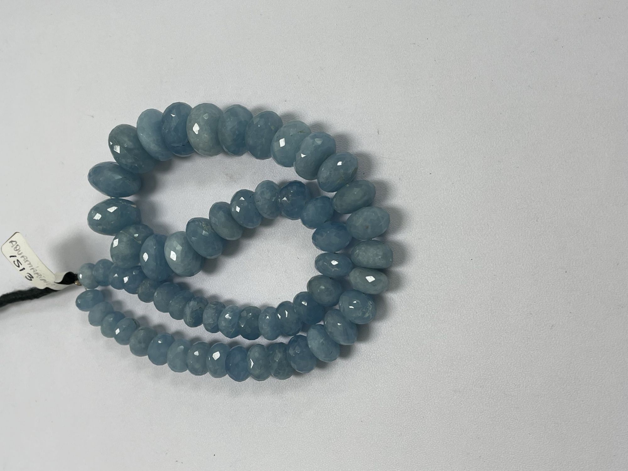 Blue Aquamarine Rondelle Faceted