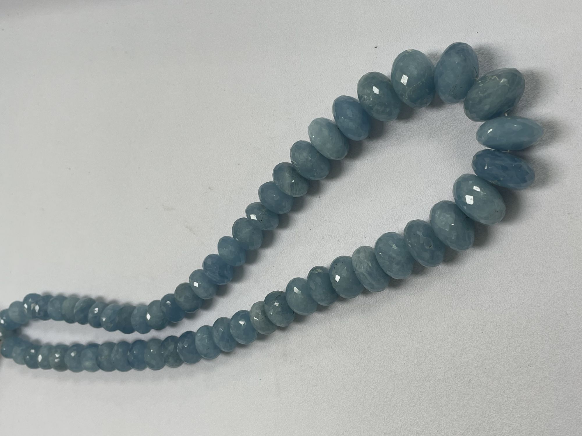 Blue Aquamarine Rondelle Faceted
