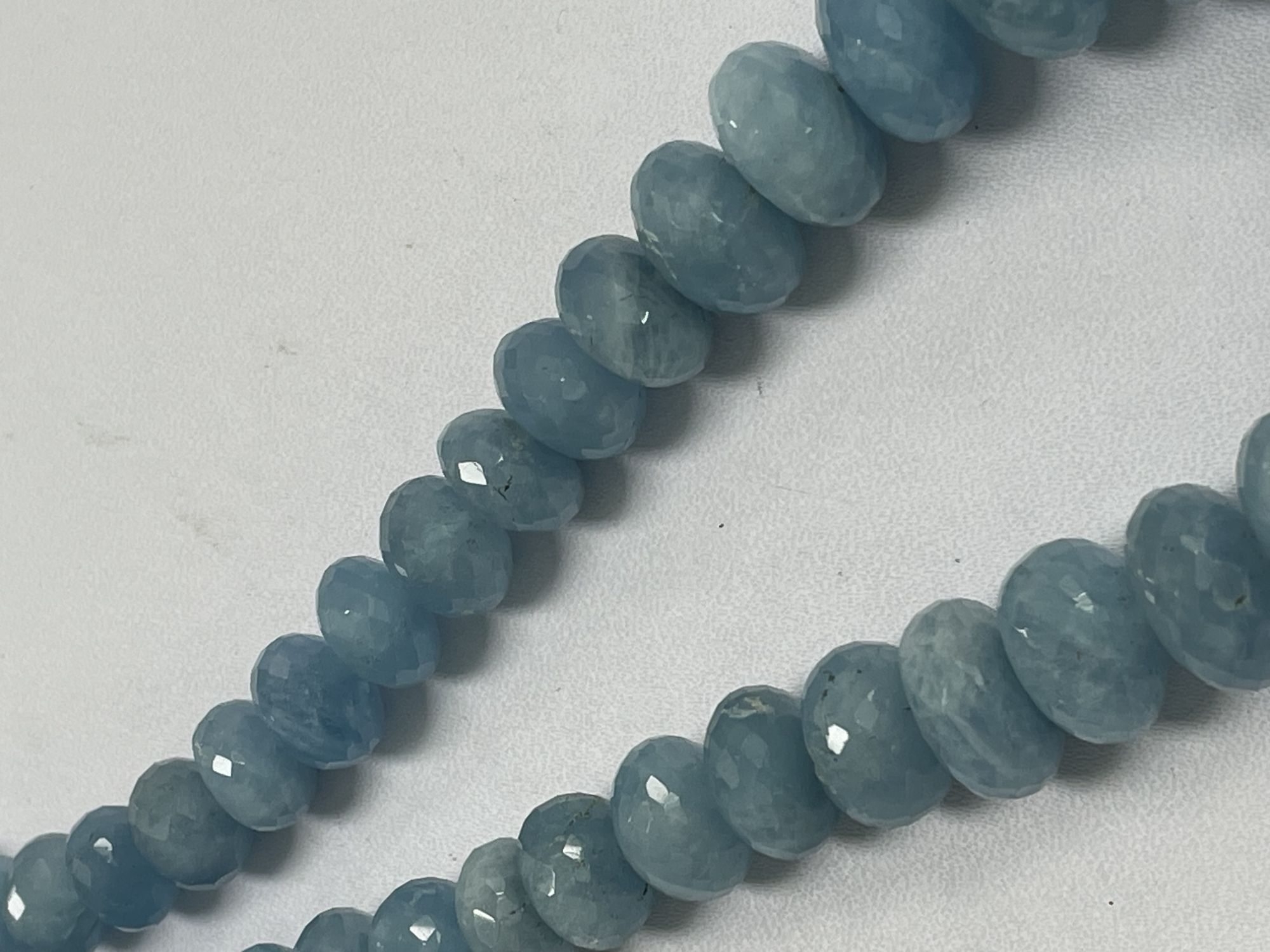 Blue Aquamarine Rondelle Faceted