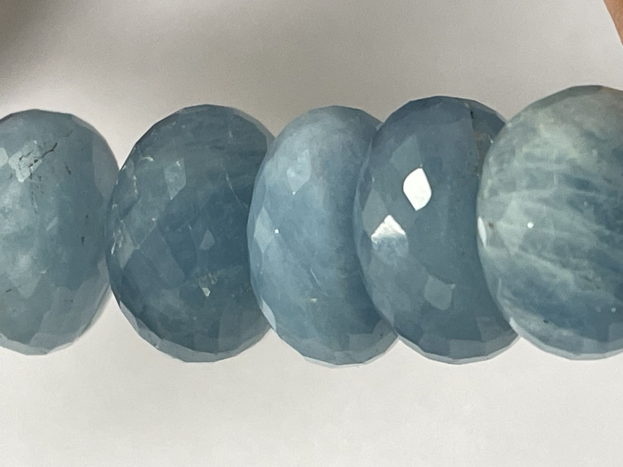 Blue Aquamarine Rondelle Faceted