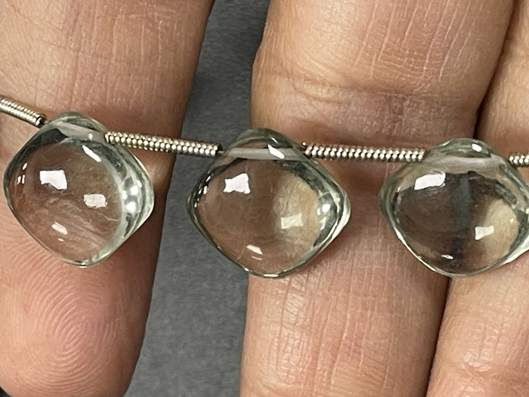 Green Amethyst Cushion Smooth