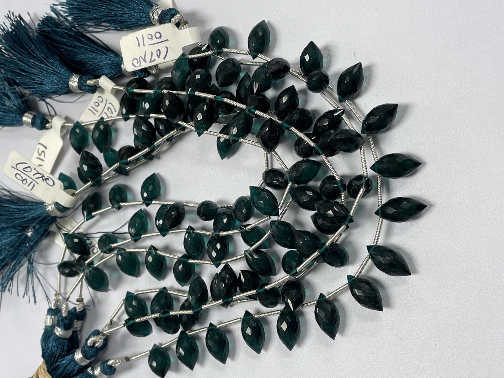 Teal Hydro Quartz Puff Marquise Faceted