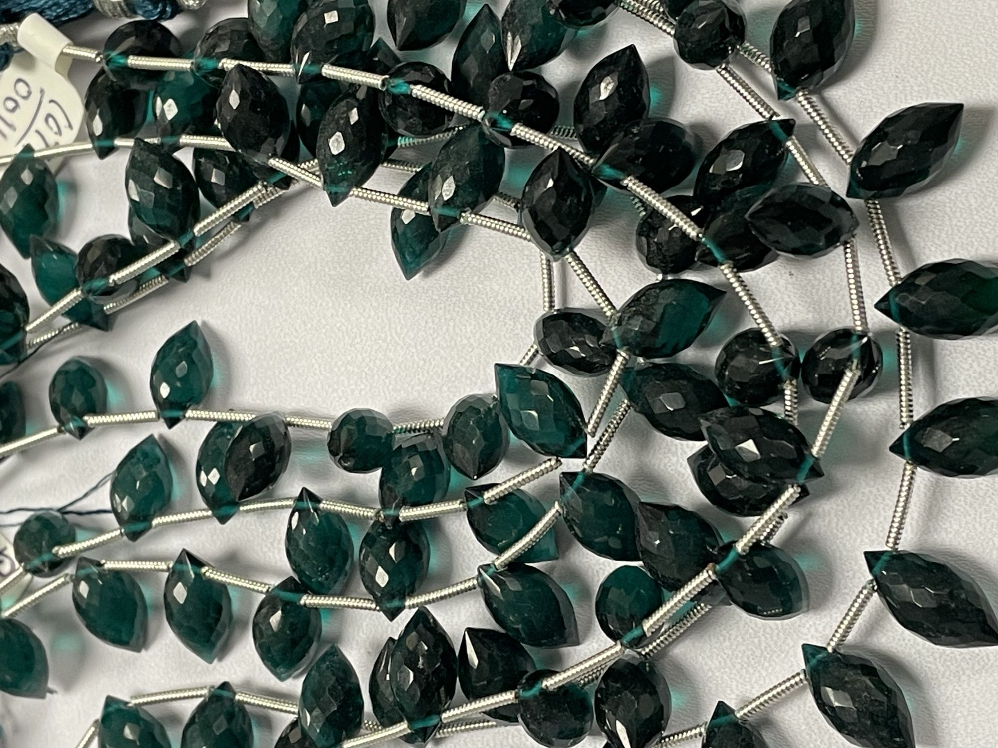 Teal Hydro Quartz Puff Marquise Faceted