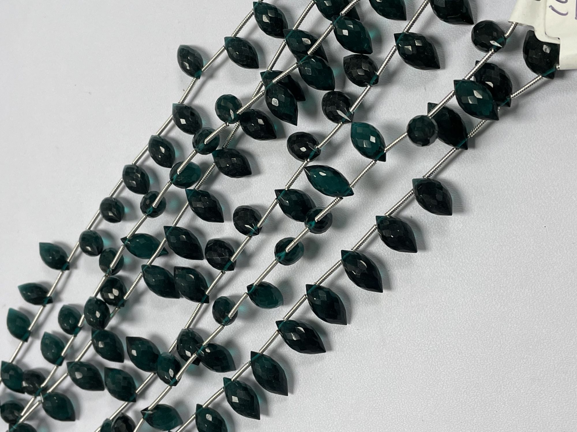 Teal Hydro Quartz Puff Marquise Faceted