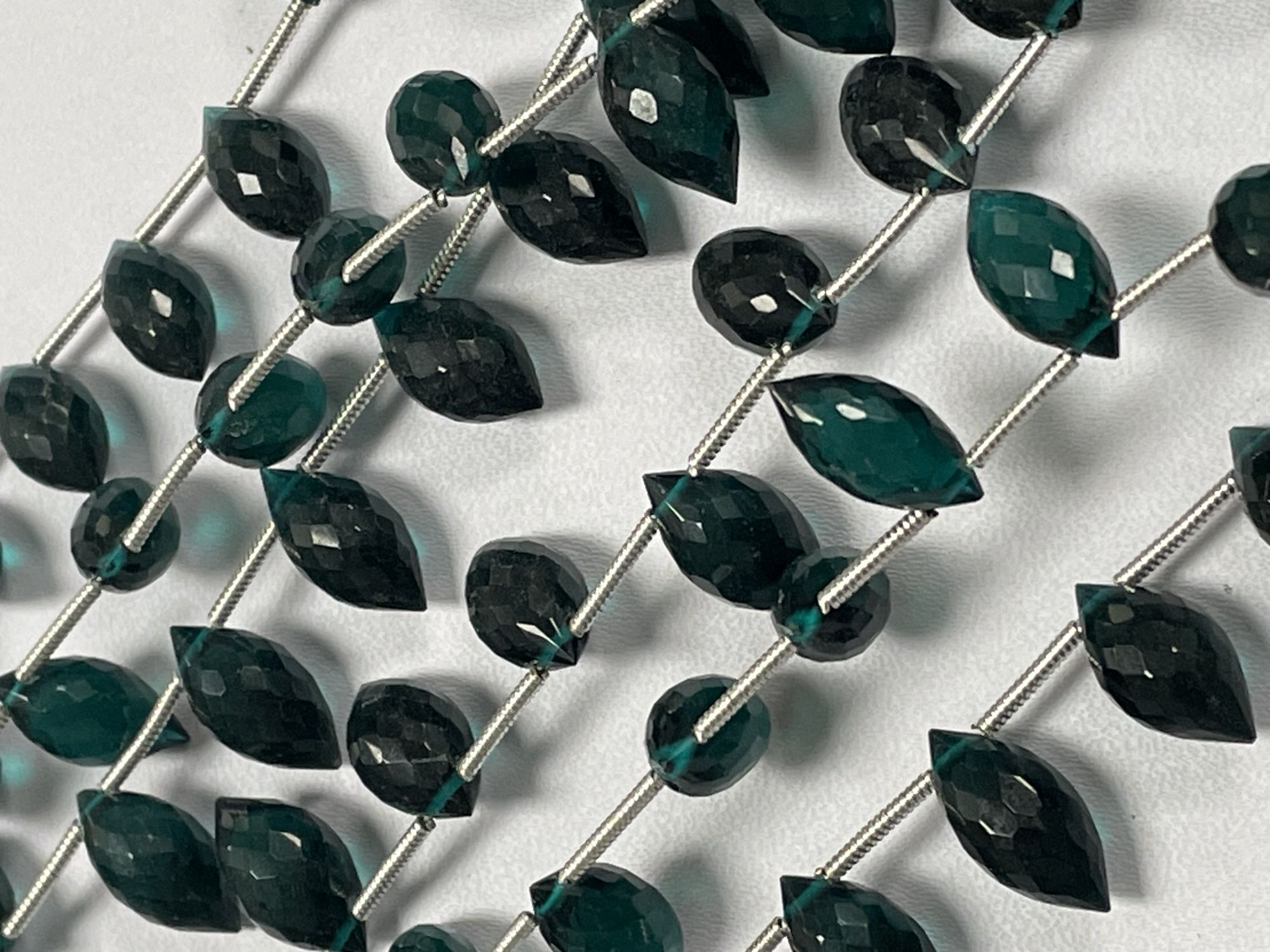 Teal Hydro Quartz Puff Marquise Faceted