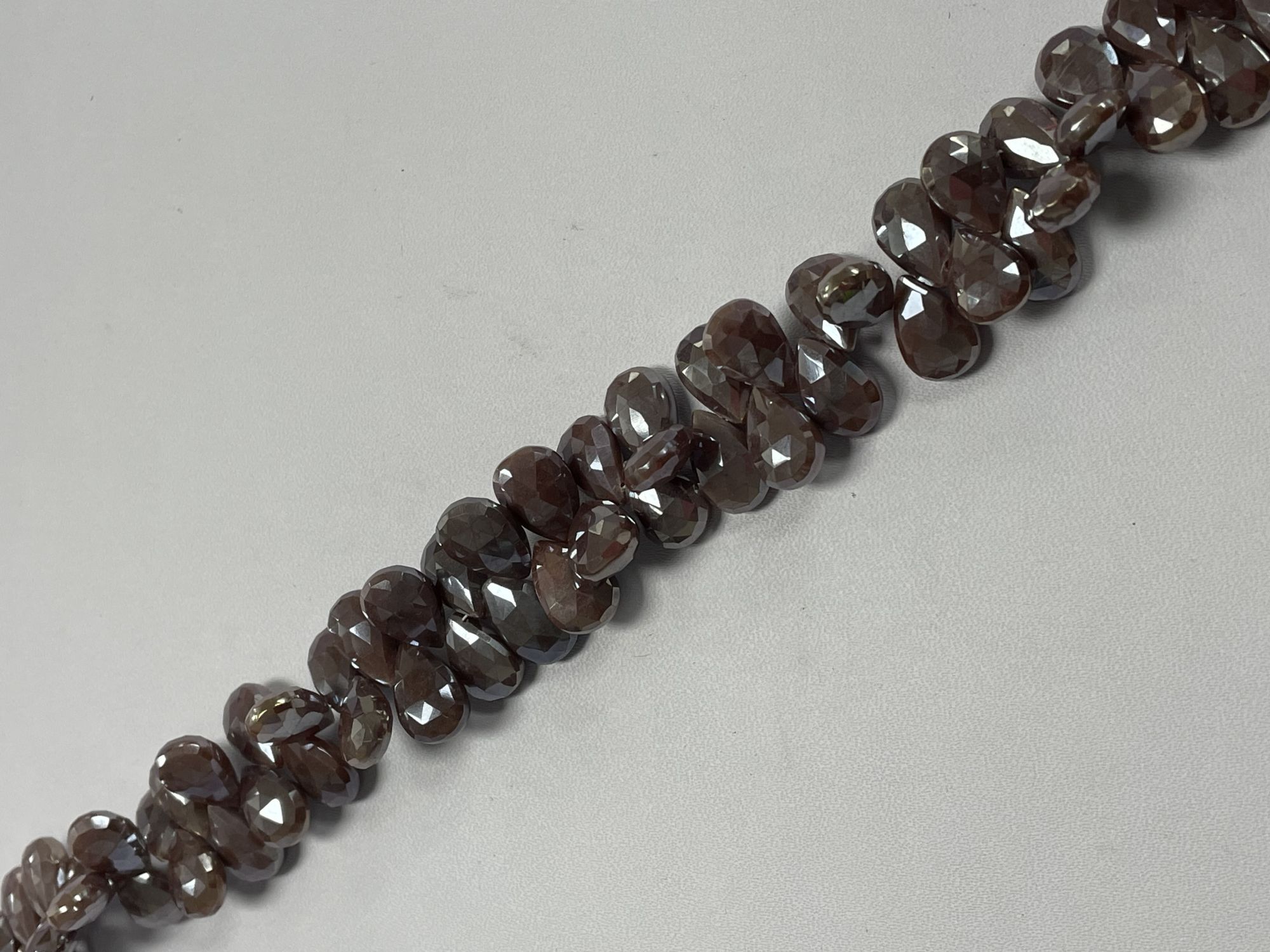 Coated Chocolate Moonstone Pear Faceted