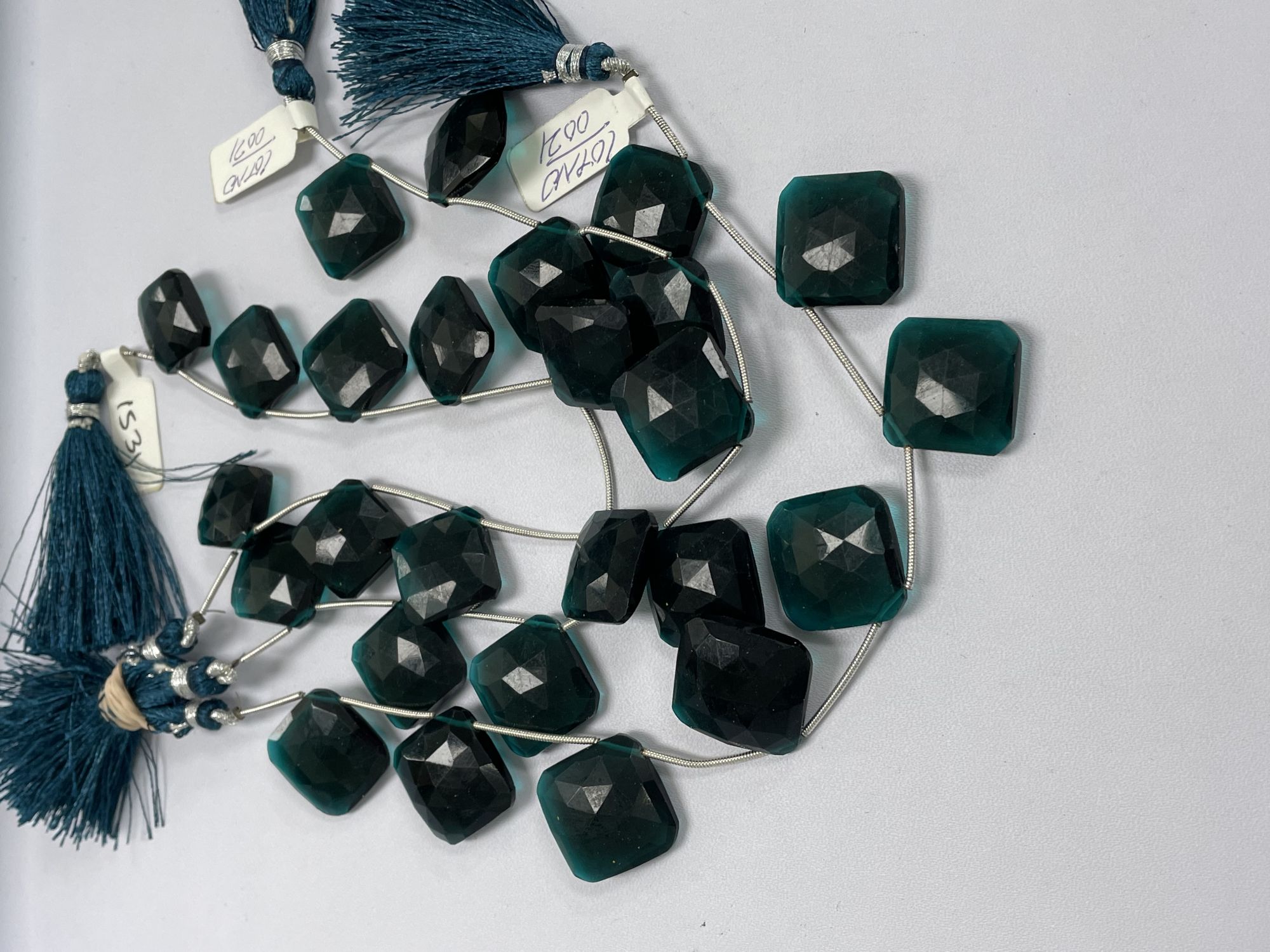 Teal Hydro Quartz Cushion Faceted