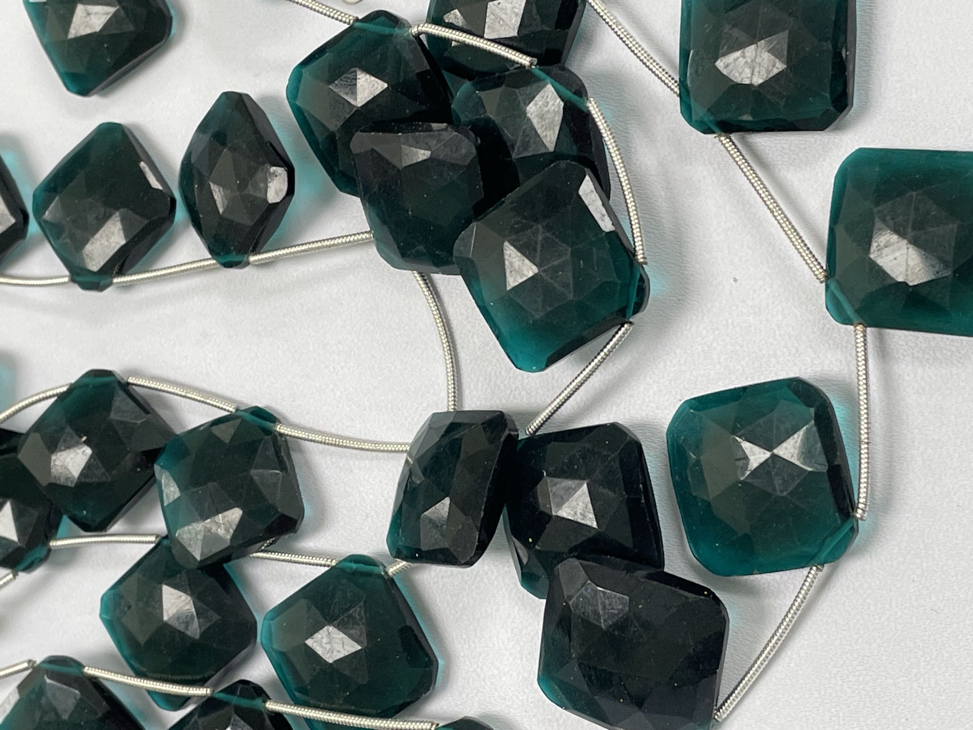 Teal Hydro Quartz Cushion Faceted