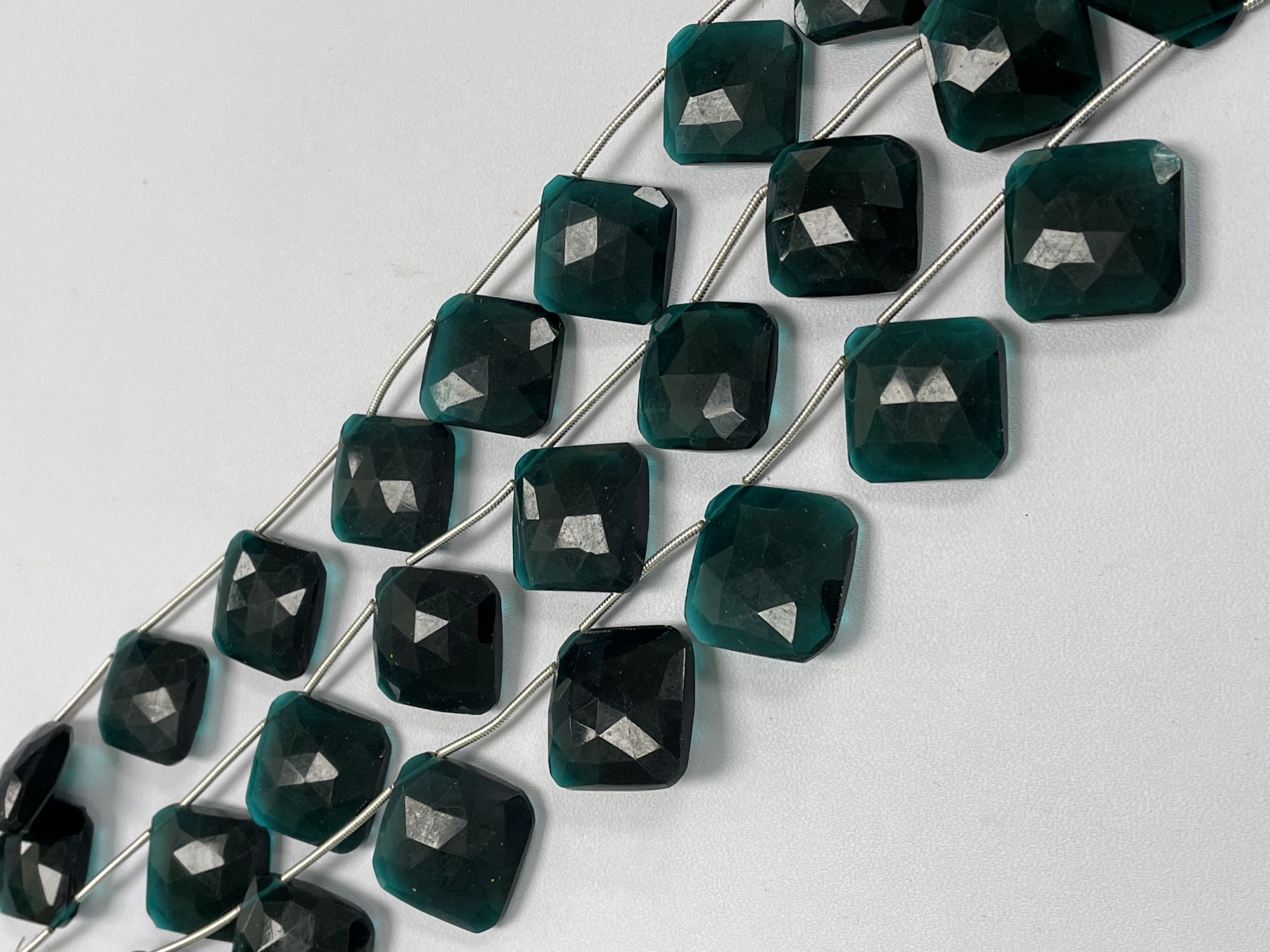Teal Hydro Quartz Cushion Faceted