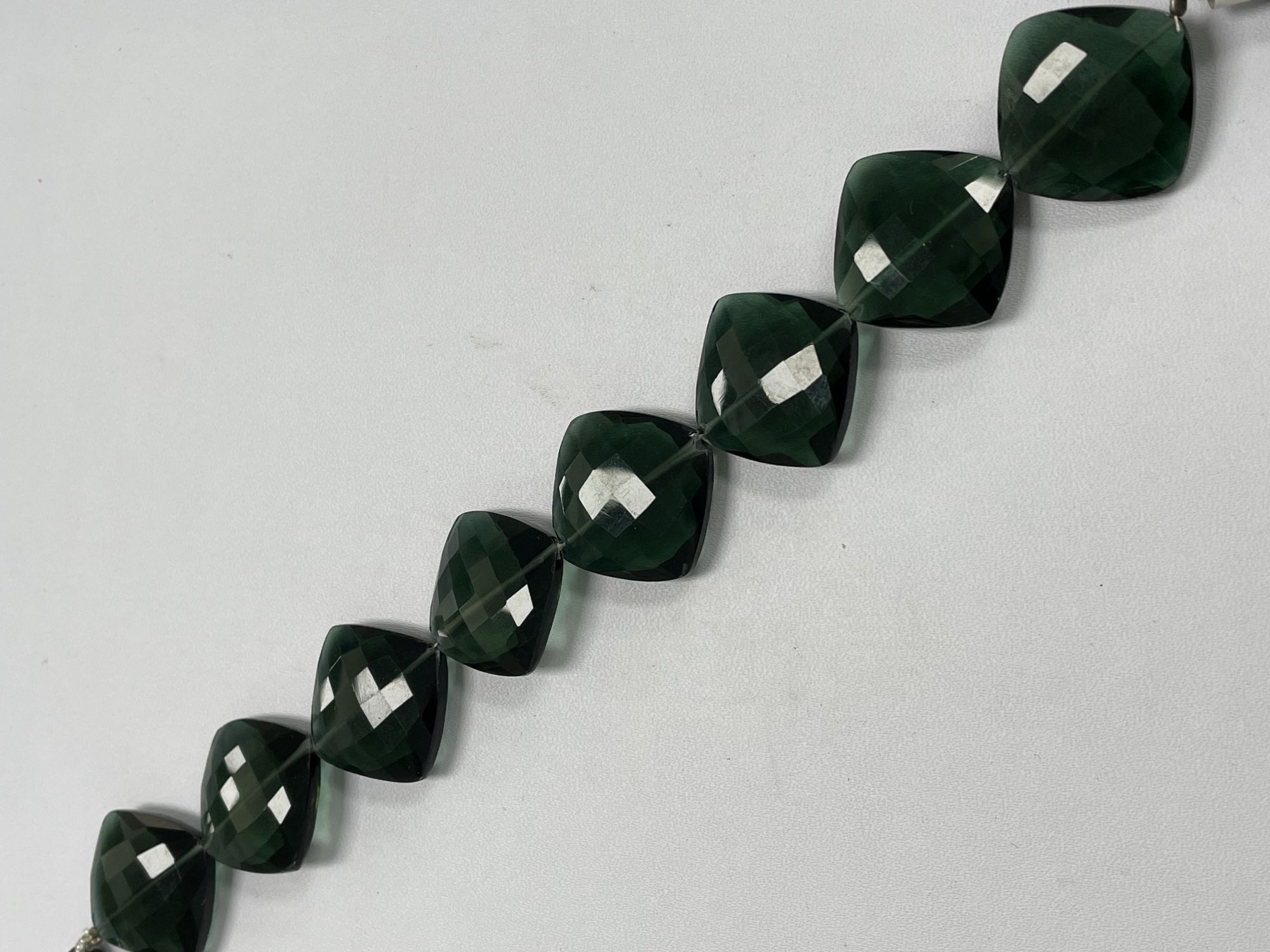 Olive Hydro Quartz Cushion Faceted
