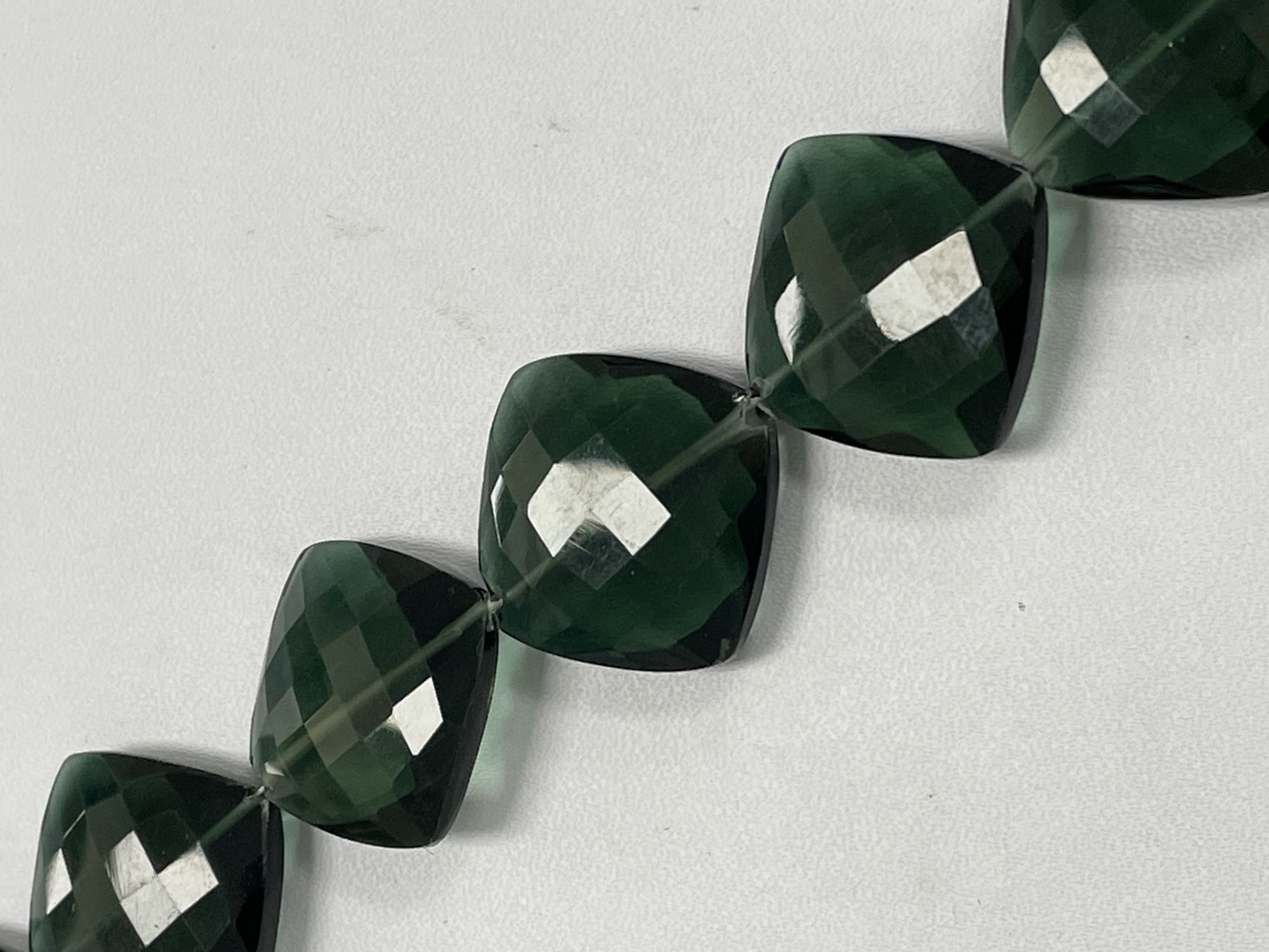 Olive Hydro Quartz Cushion Faceted