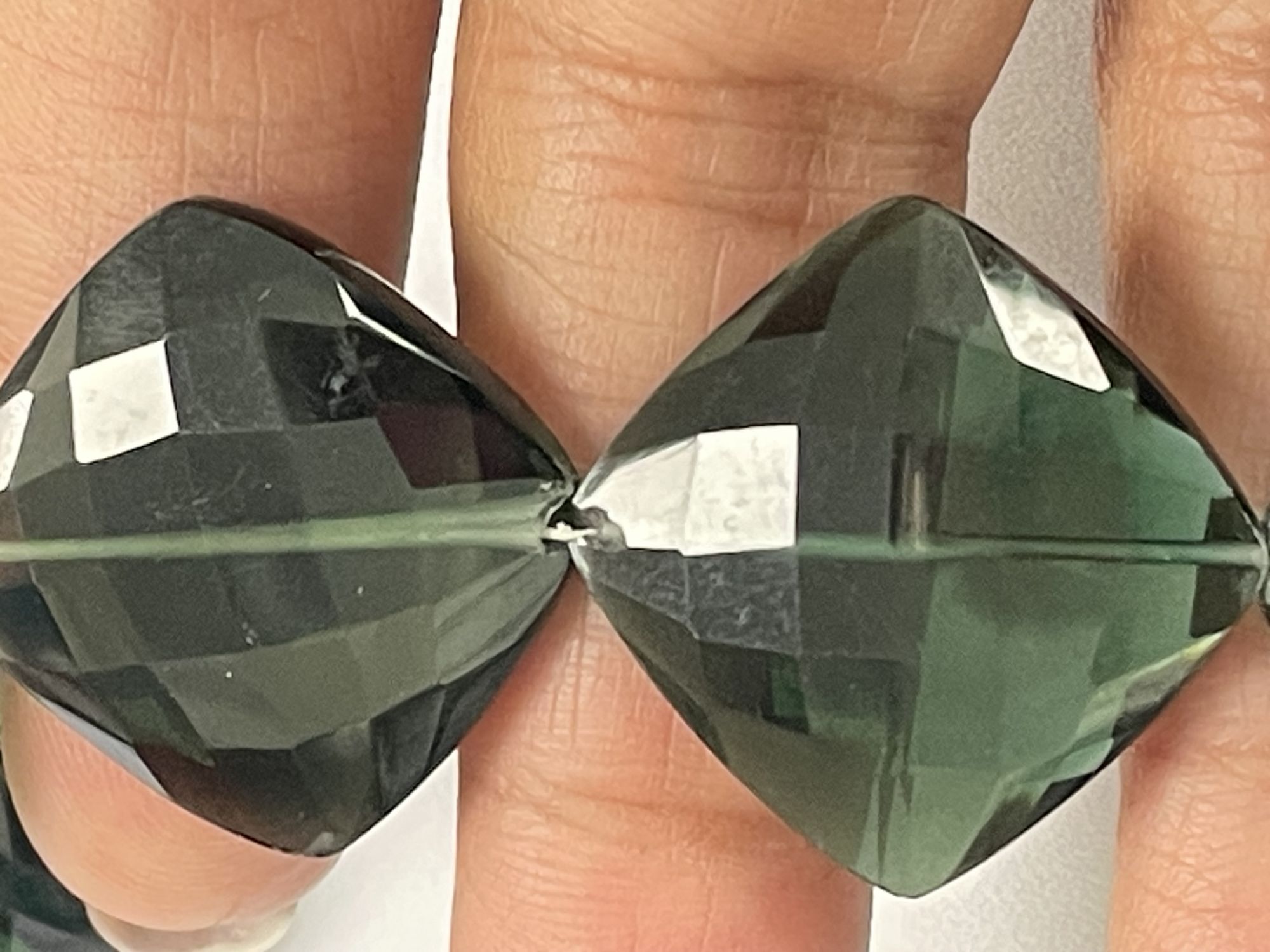 Olive Hydro Quartz Cushion Faceted