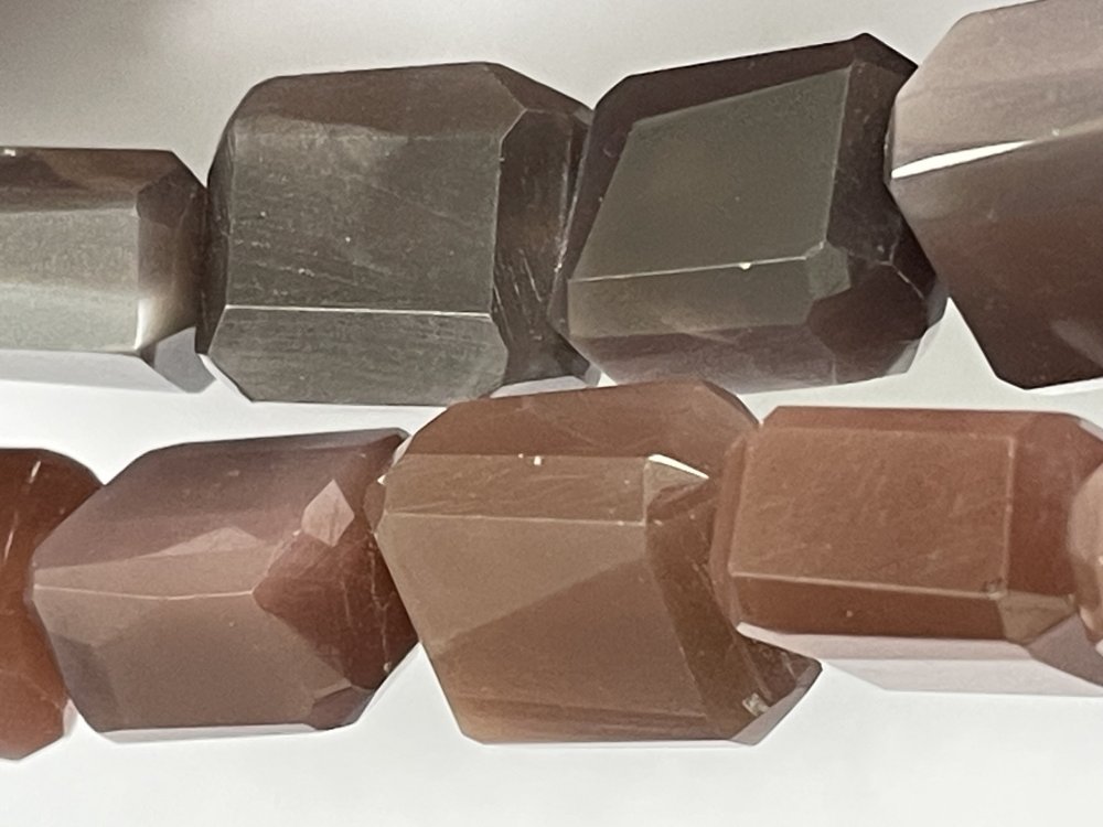 Chocolate Moonstone Nugget Faceted