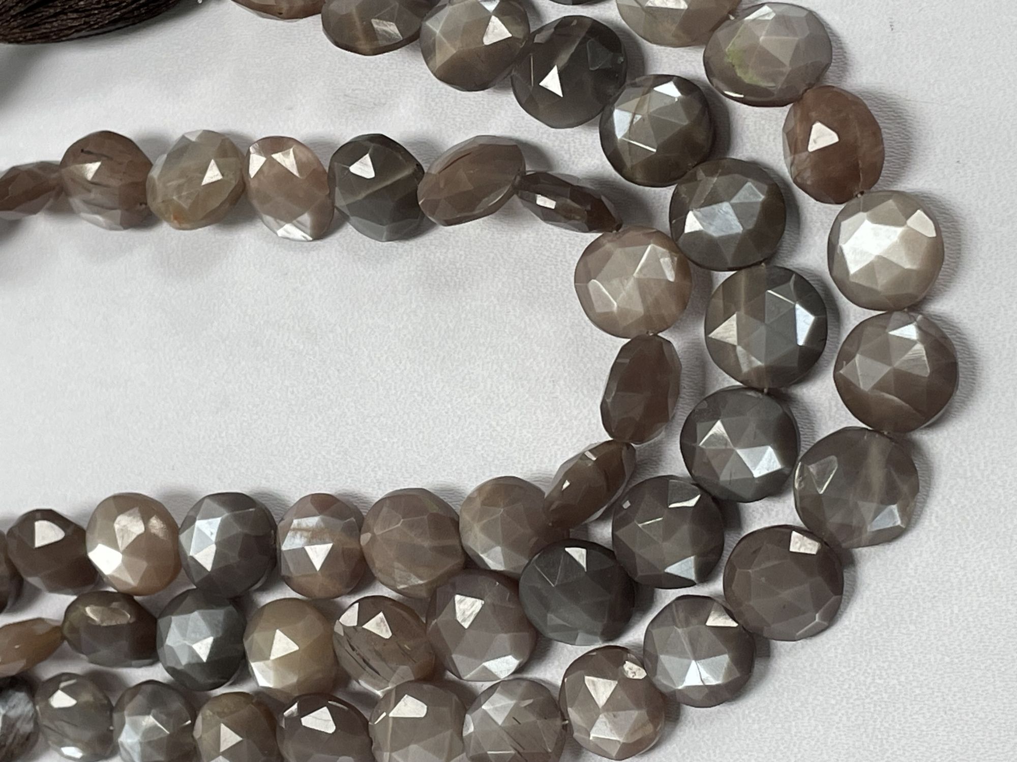 Chocolate Moonstone Coin Faceted