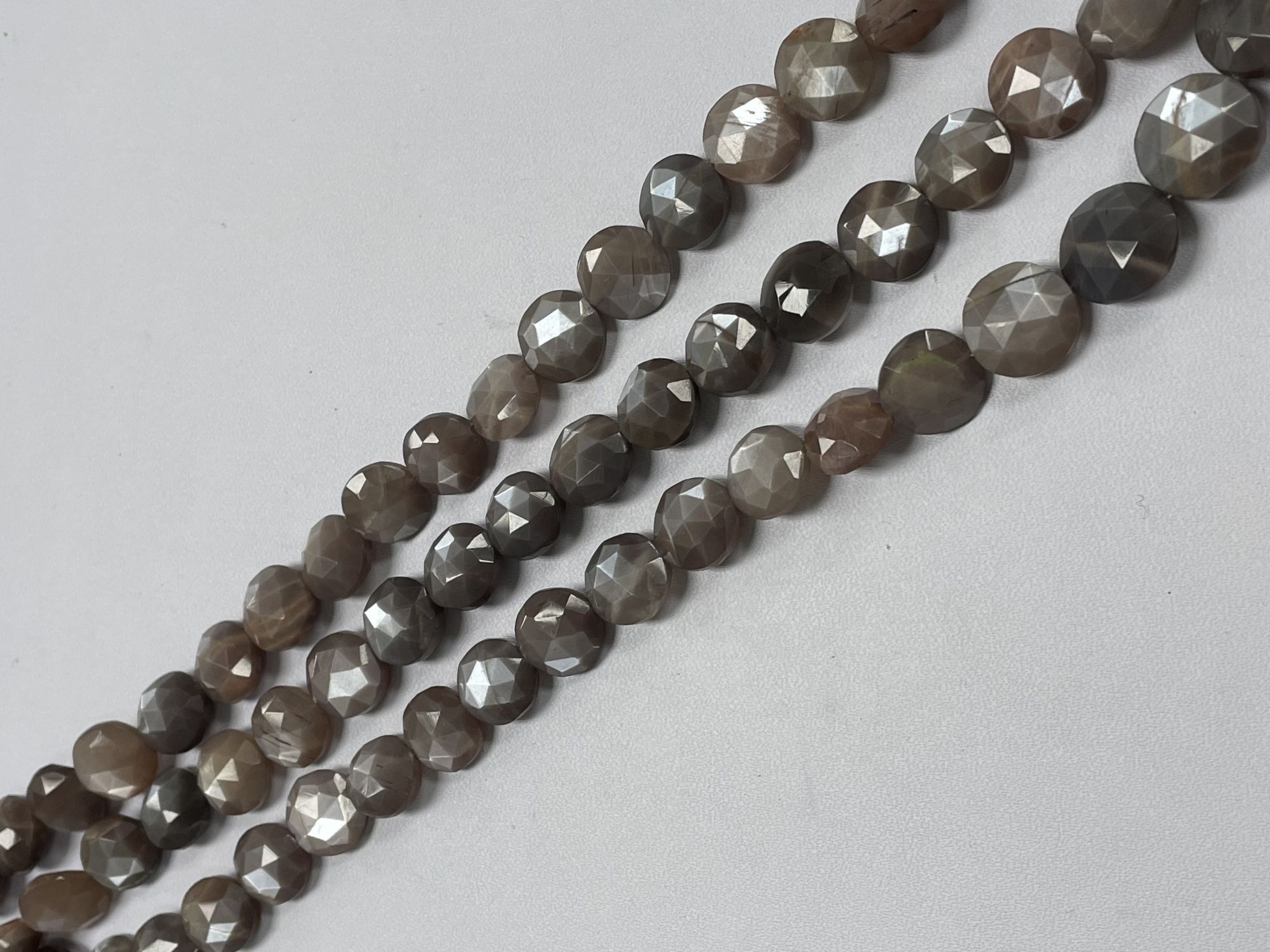 Chocolate Moonstone Coin Faceted