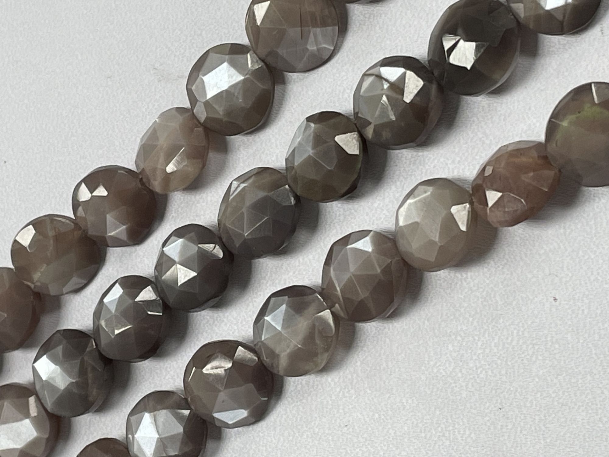 Chocolate Moonstone Coin Faceted