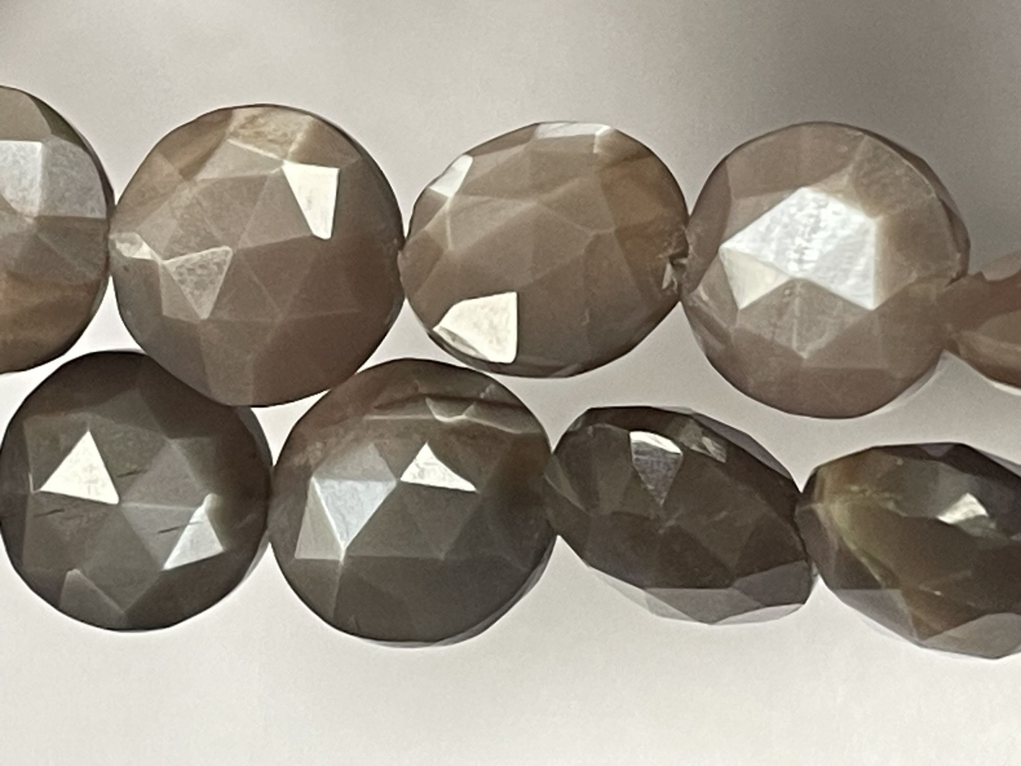 Chocolate Moonstone Coin Faceted