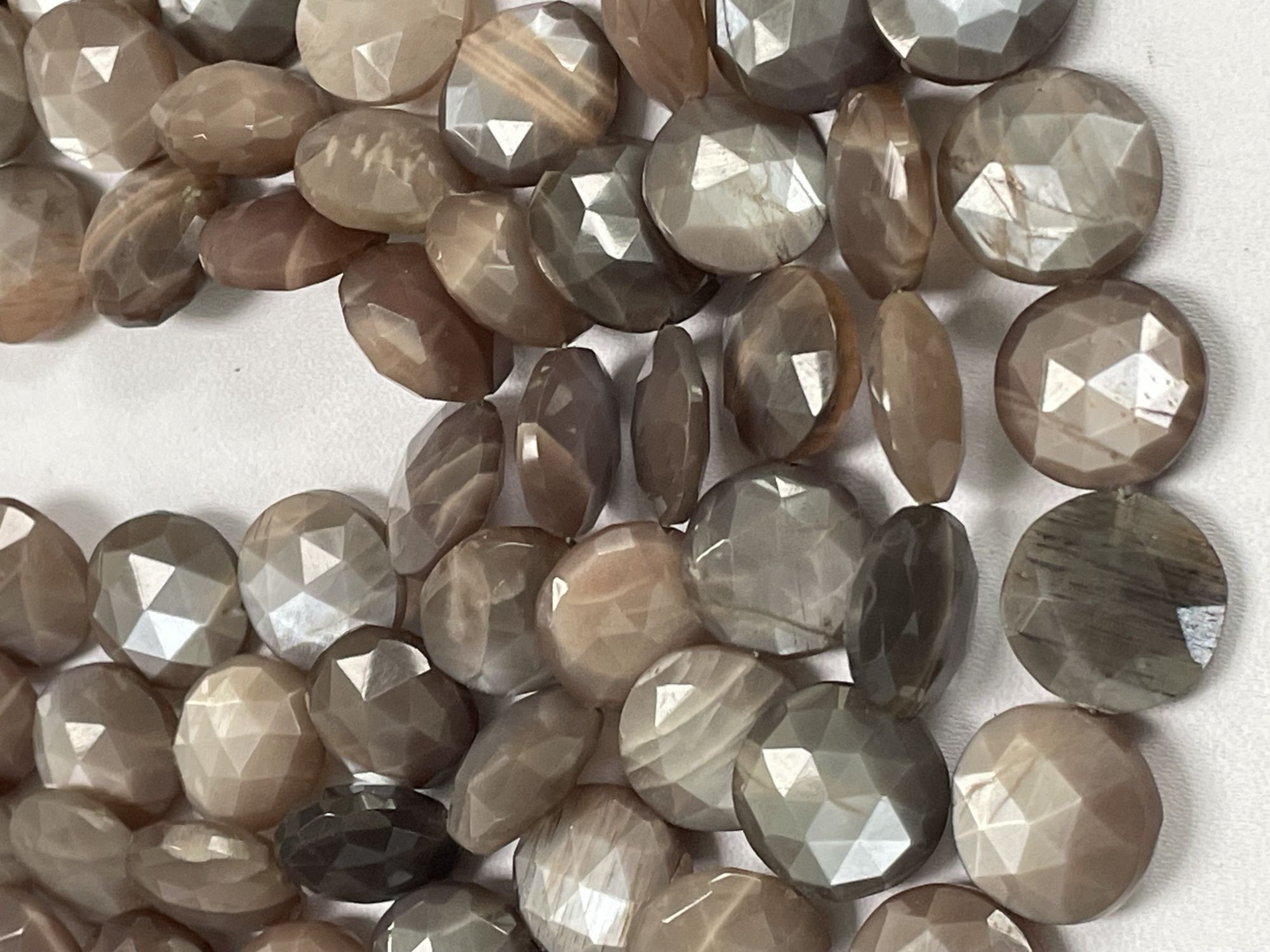 Chocolate Moonstone Coin Faceted