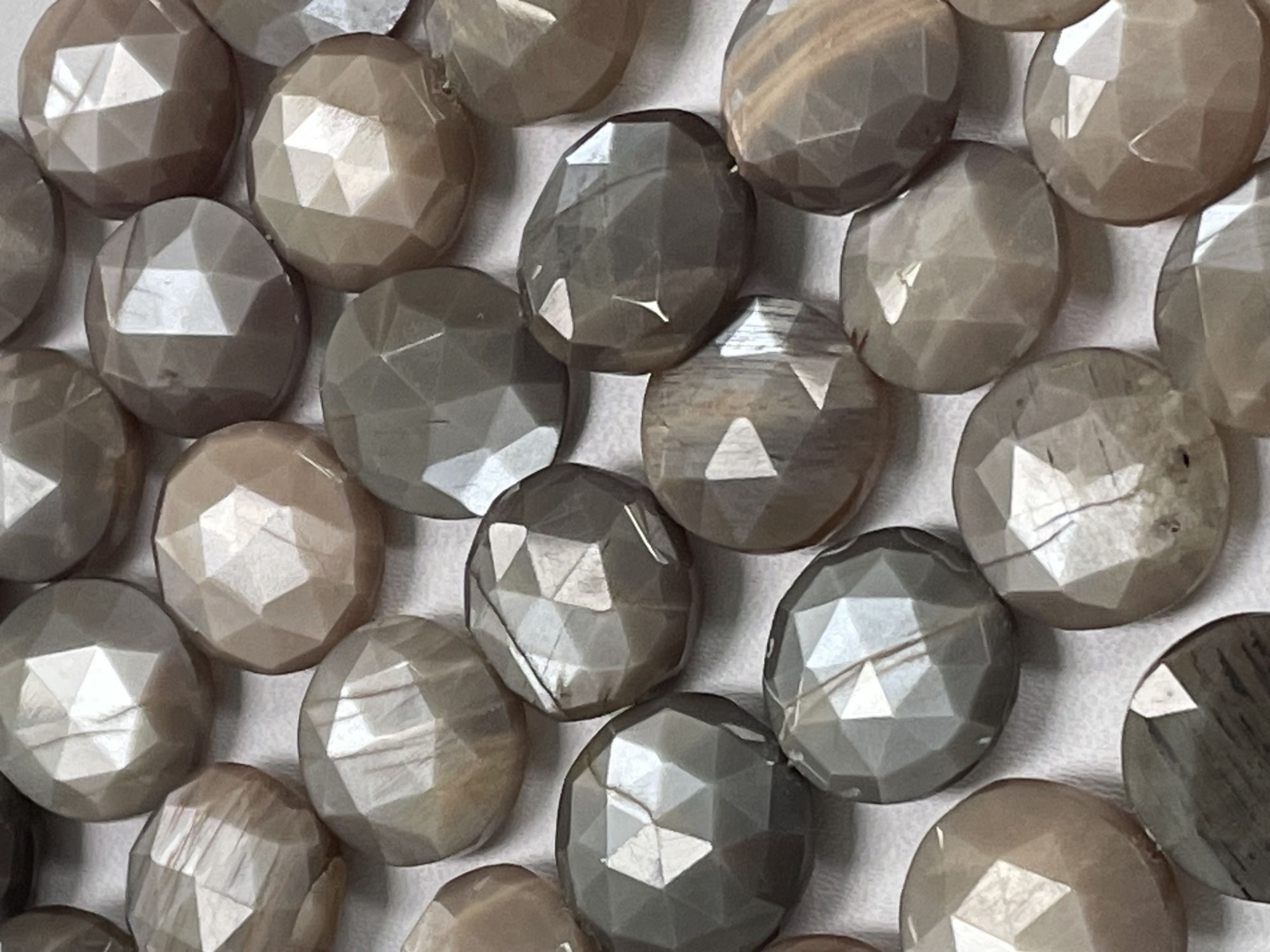 Chocolate Moonstone Coin Faceted