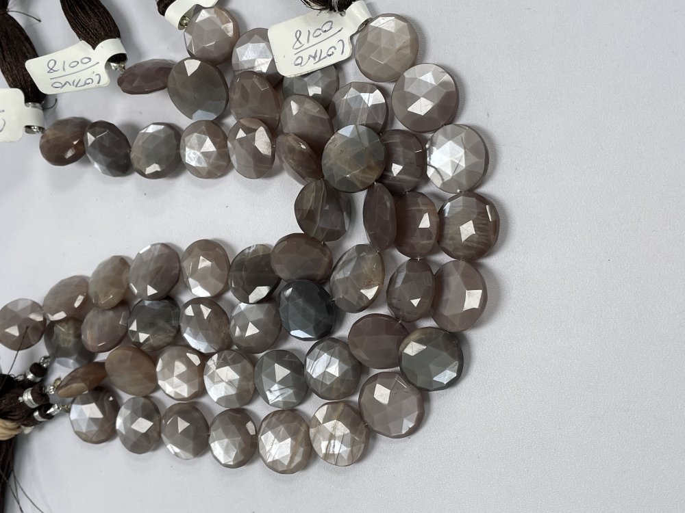 Chocolate Moonstone Coin Faceted