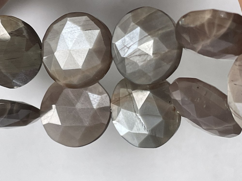 Chocolate Moonstone Coin Faceted