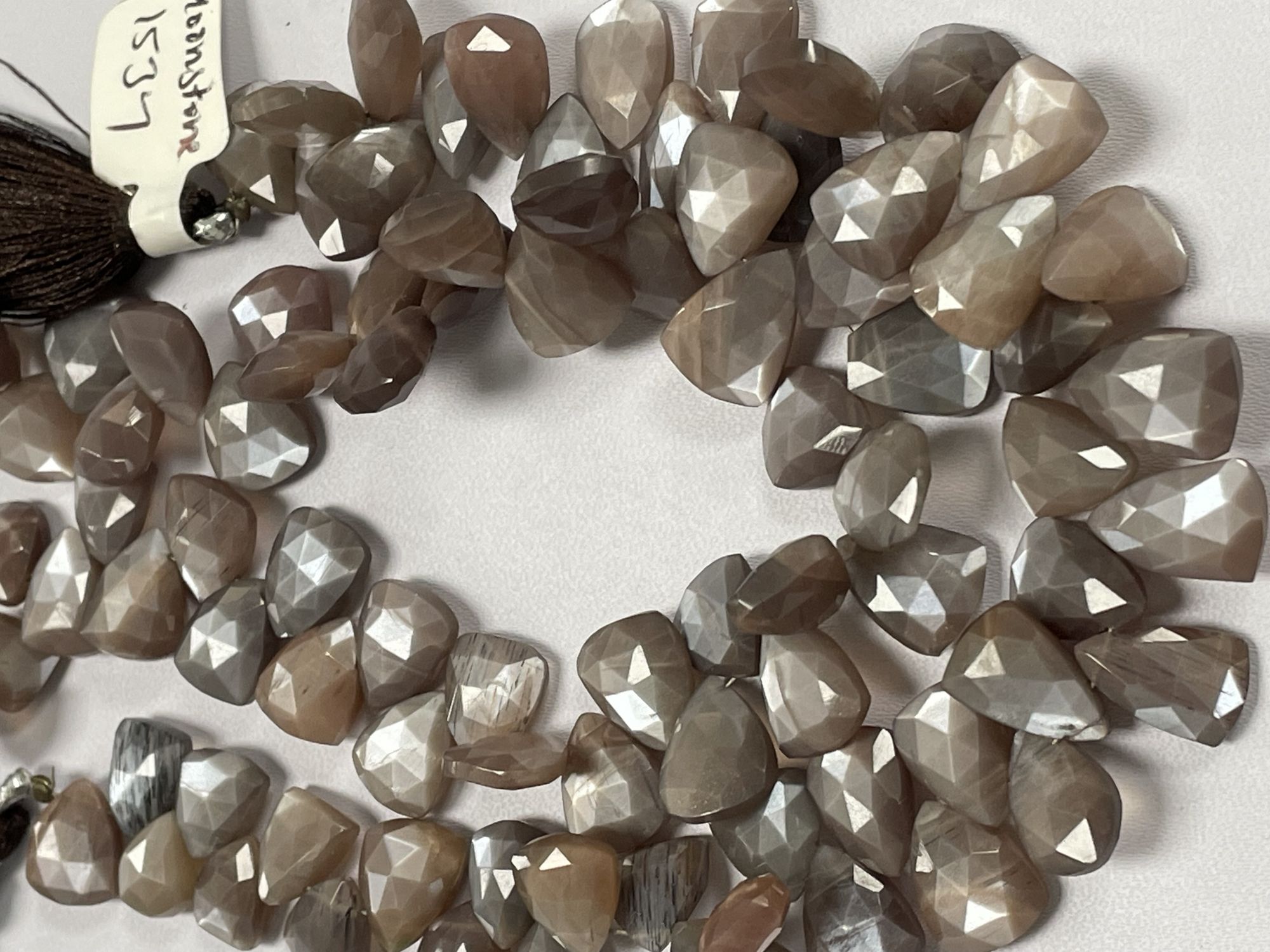 Chocolate Moonstone Fan Cut Faceted