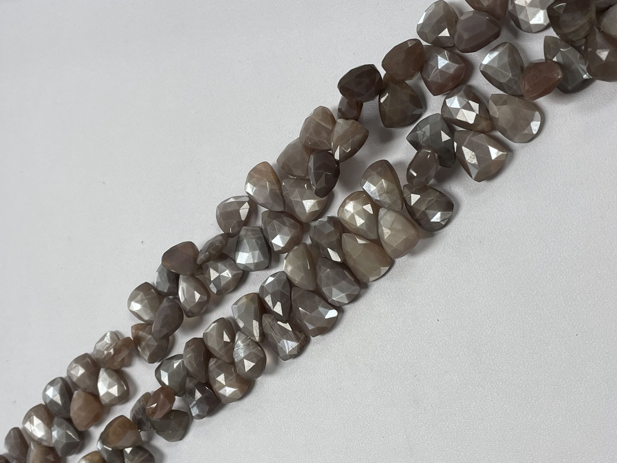 Chocolate Moonstone Fan Cut Faceted